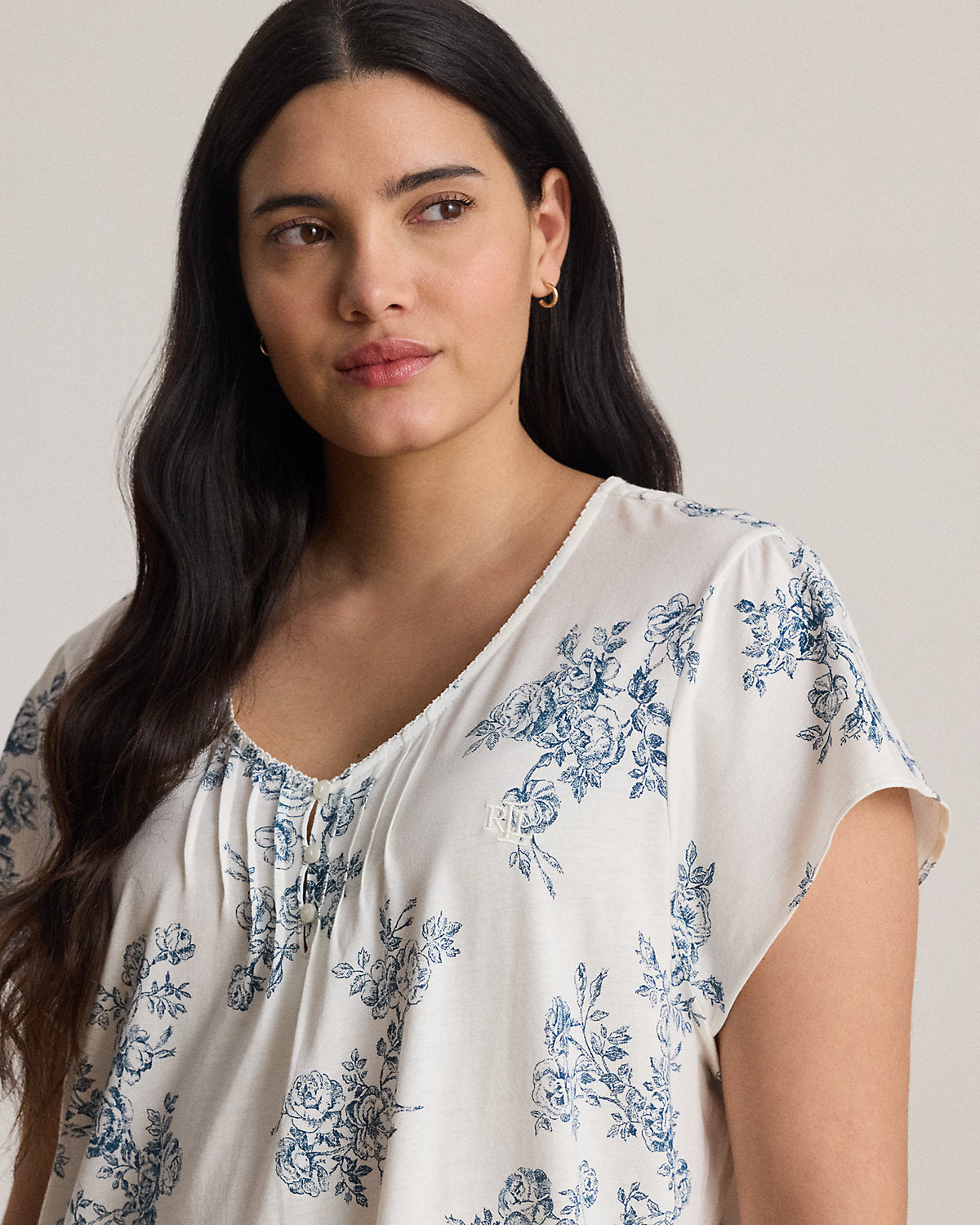 Ralph Lauren Floral Jersey Ballet Nightgown