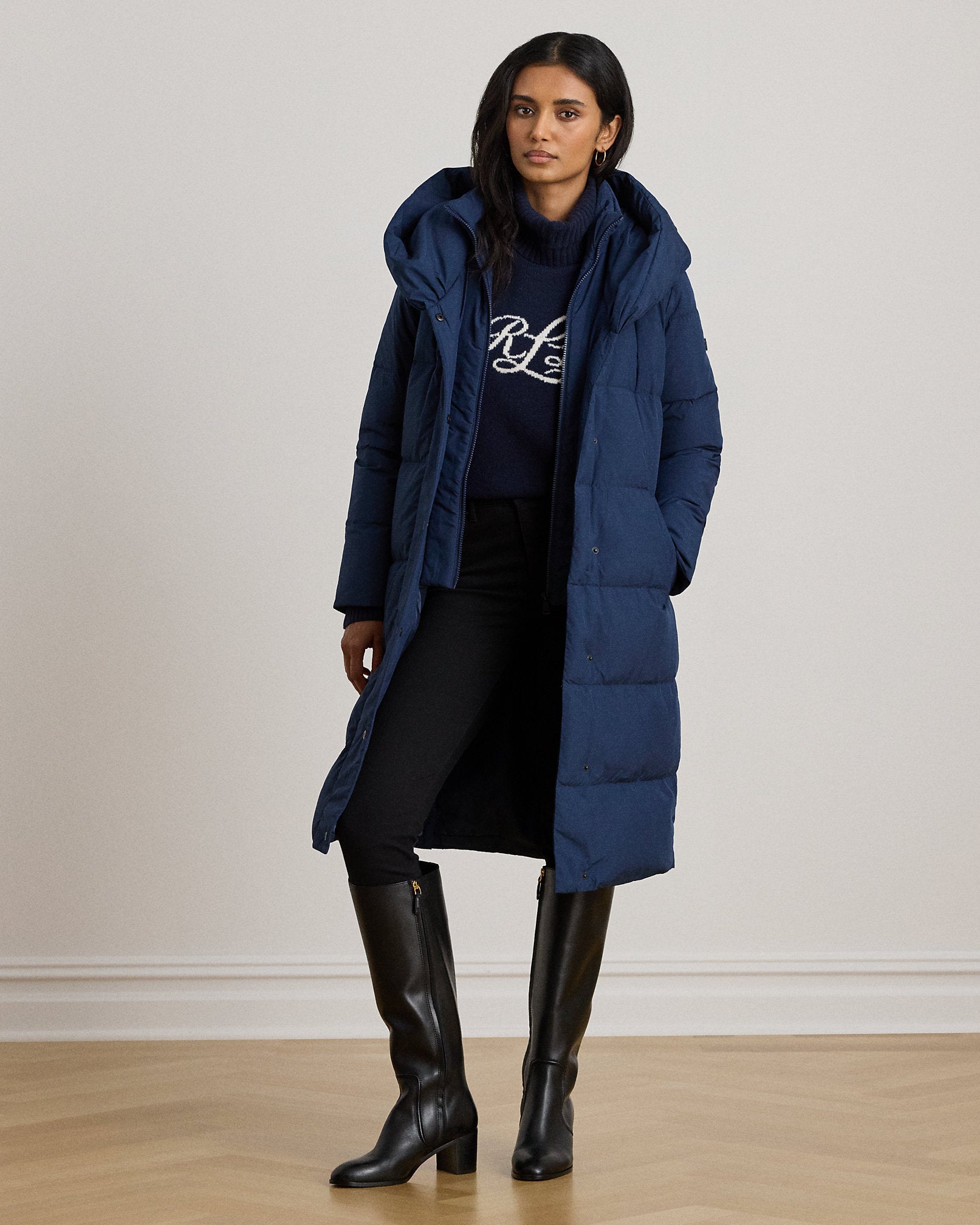 Ralph Lauren OversizeCollar Quilted Down Coat