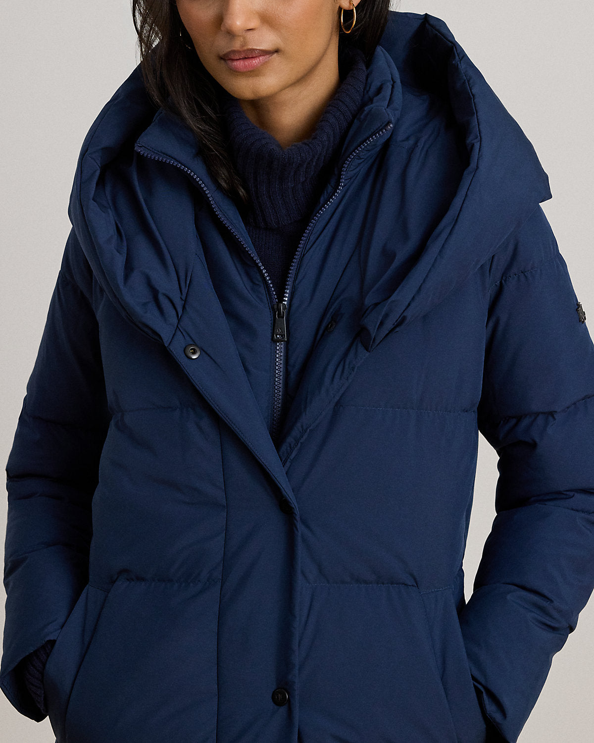 Ralph Lauren OversizeCollar Quilted Down Coat