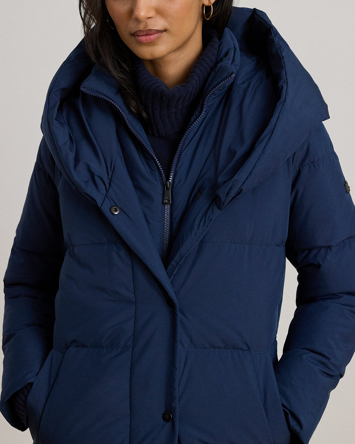 Ralph Lauren OversizeCollar Quilted Down Coat