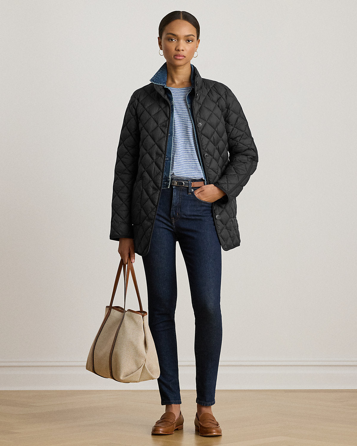 Ralph Lauren DiamondQuilted Mockneck Jacket