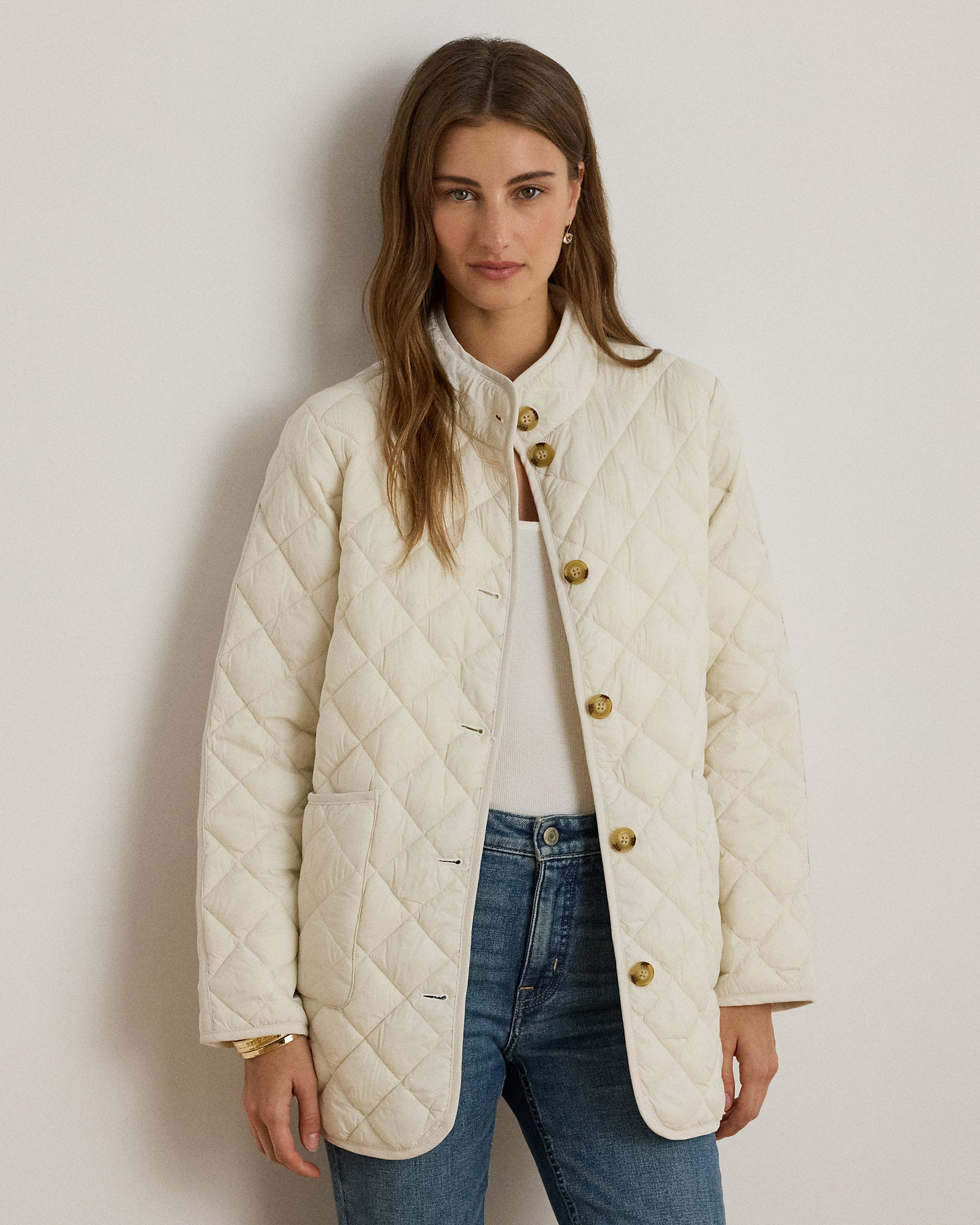Ralph Lauren DiamondQuilted Mockneck Jacket