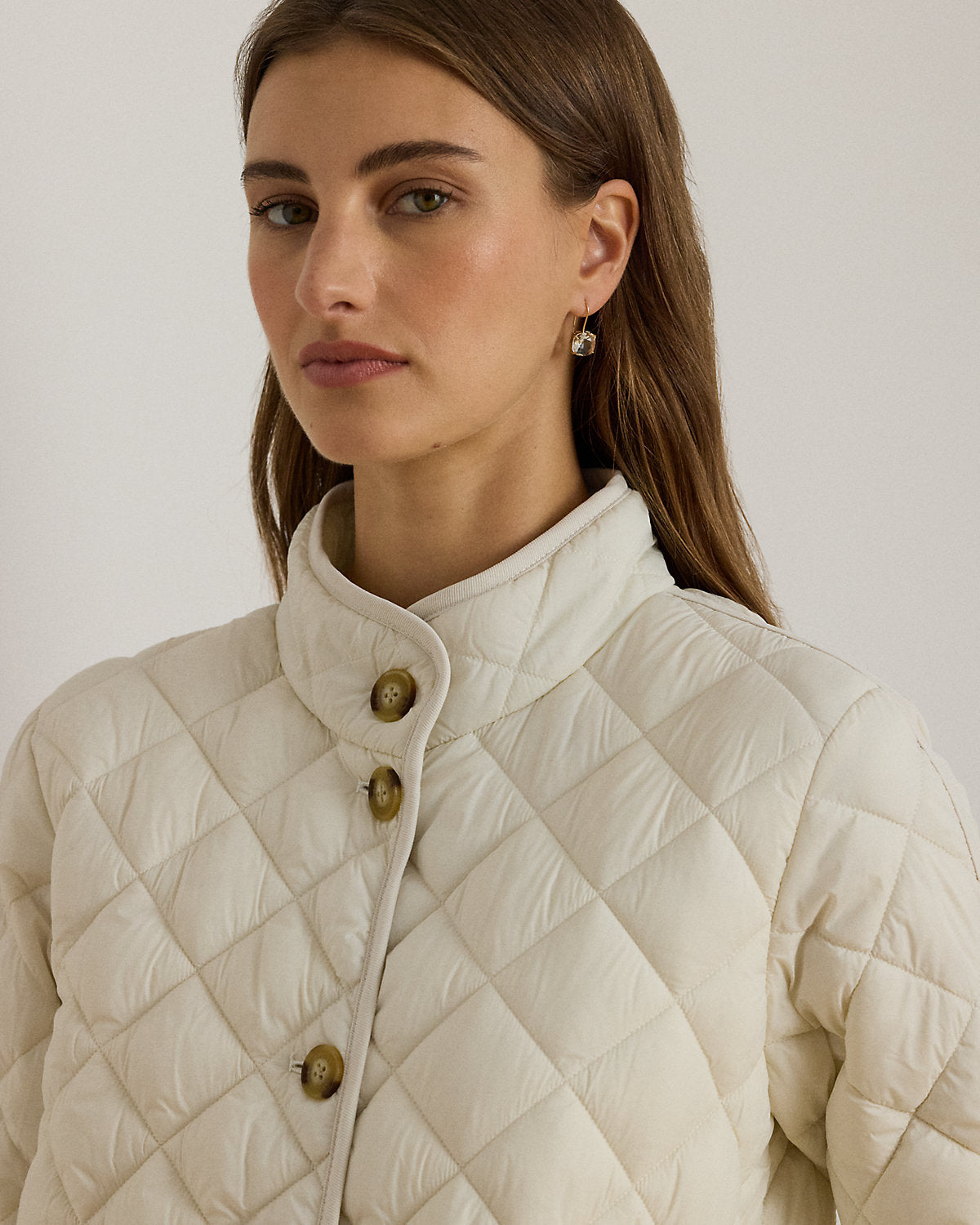 Ralph Lauren DiamondQuilted Mockneck Jacket