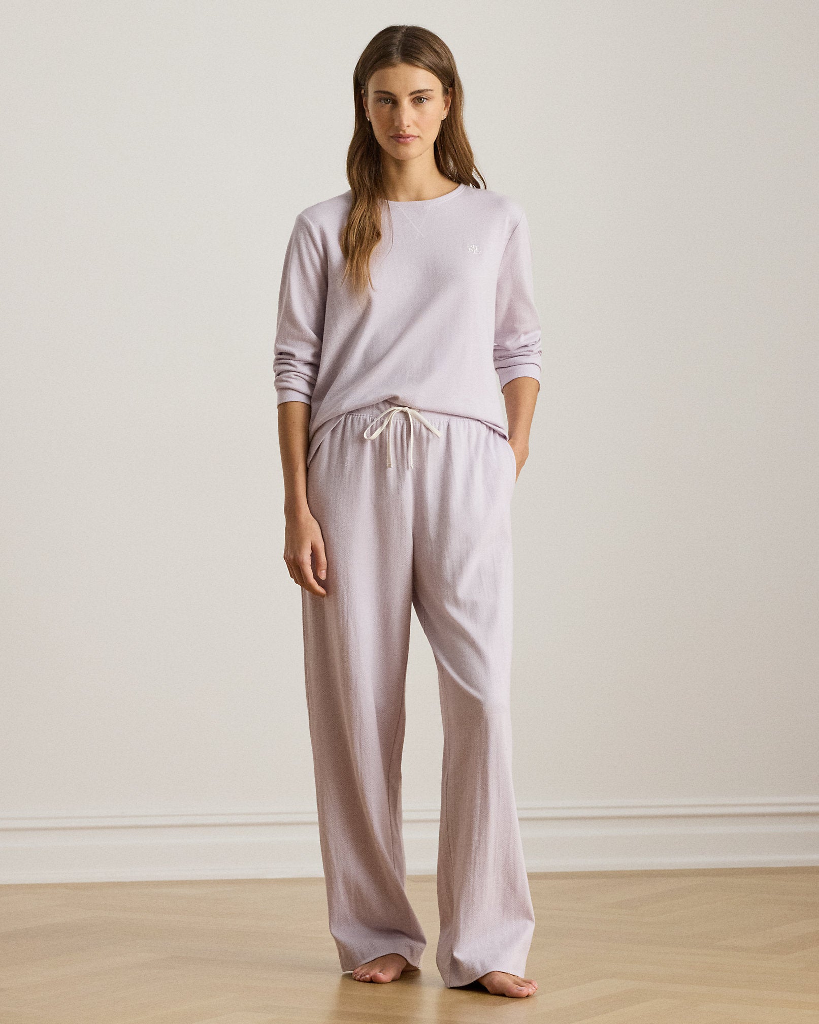 Ralph Lauren Cotton Jacquard Crewneck Pajama Set