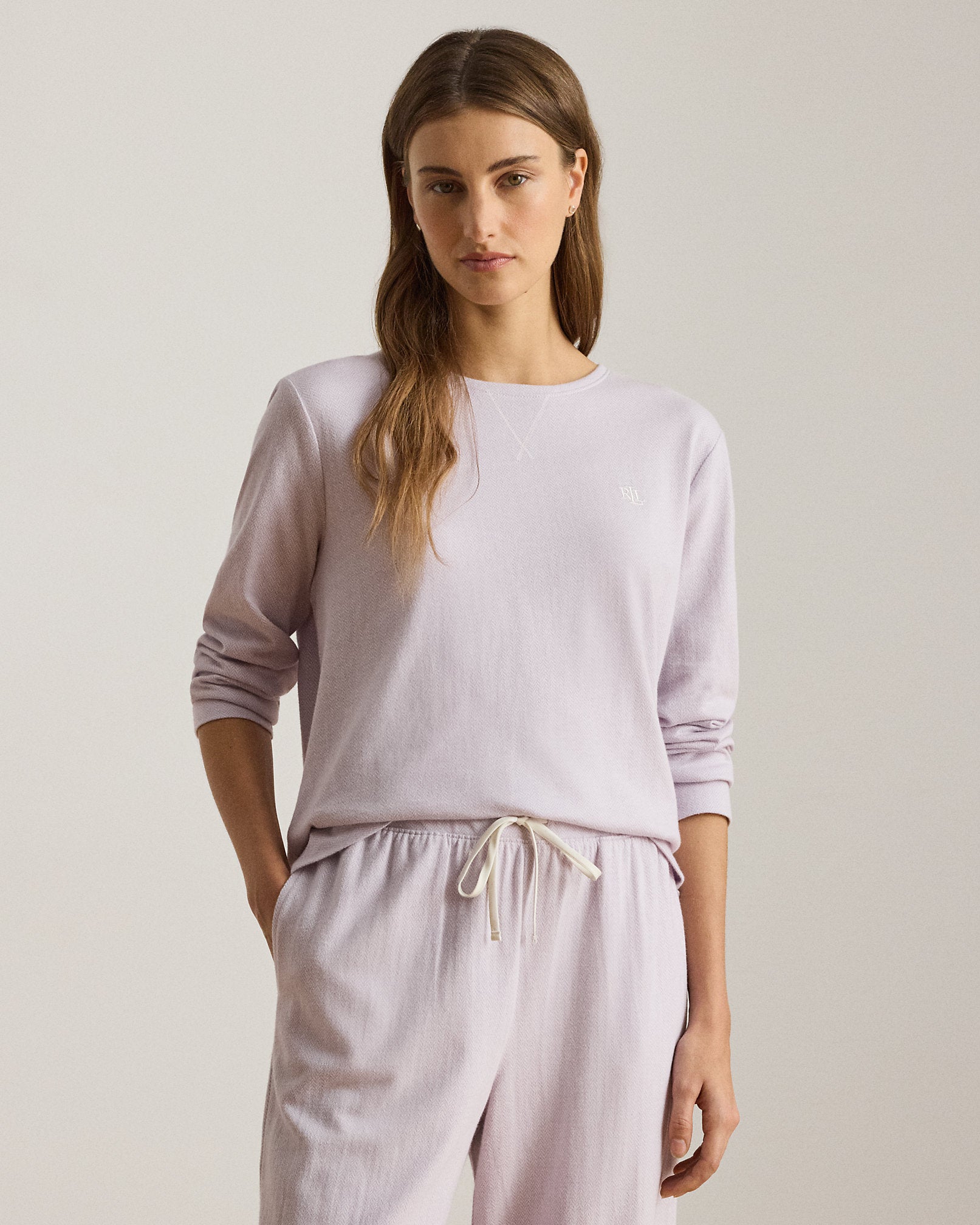 Ralph Lauren Cotton Jacquard Crewneck Pajama Set