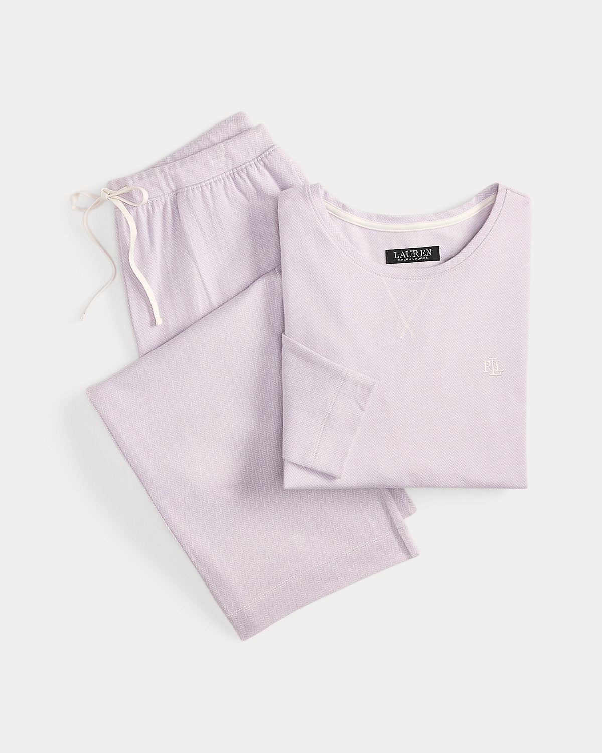Ralph Lauren Cotton Jacquard Crewneck Pajama Set