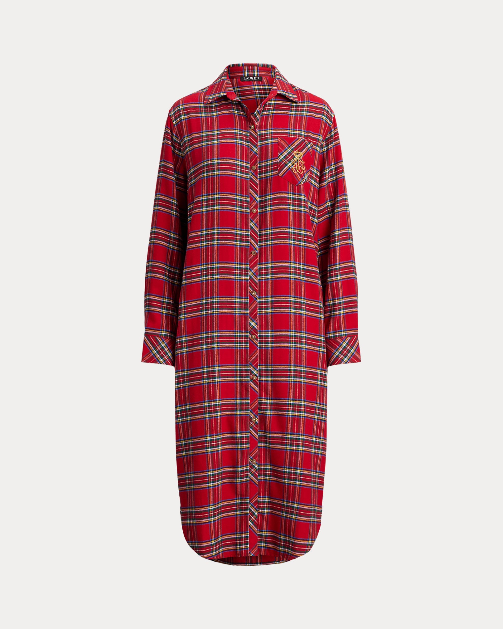 Ralph Lauren Plaid Brushed Twill Long Sleep Shirt