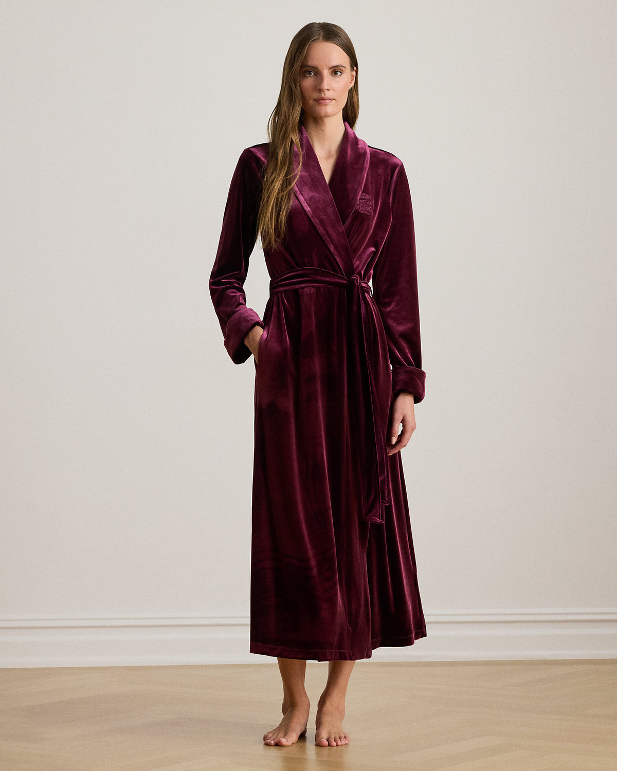 Ralph Lauren Velvet Long ShawlCollar Robe