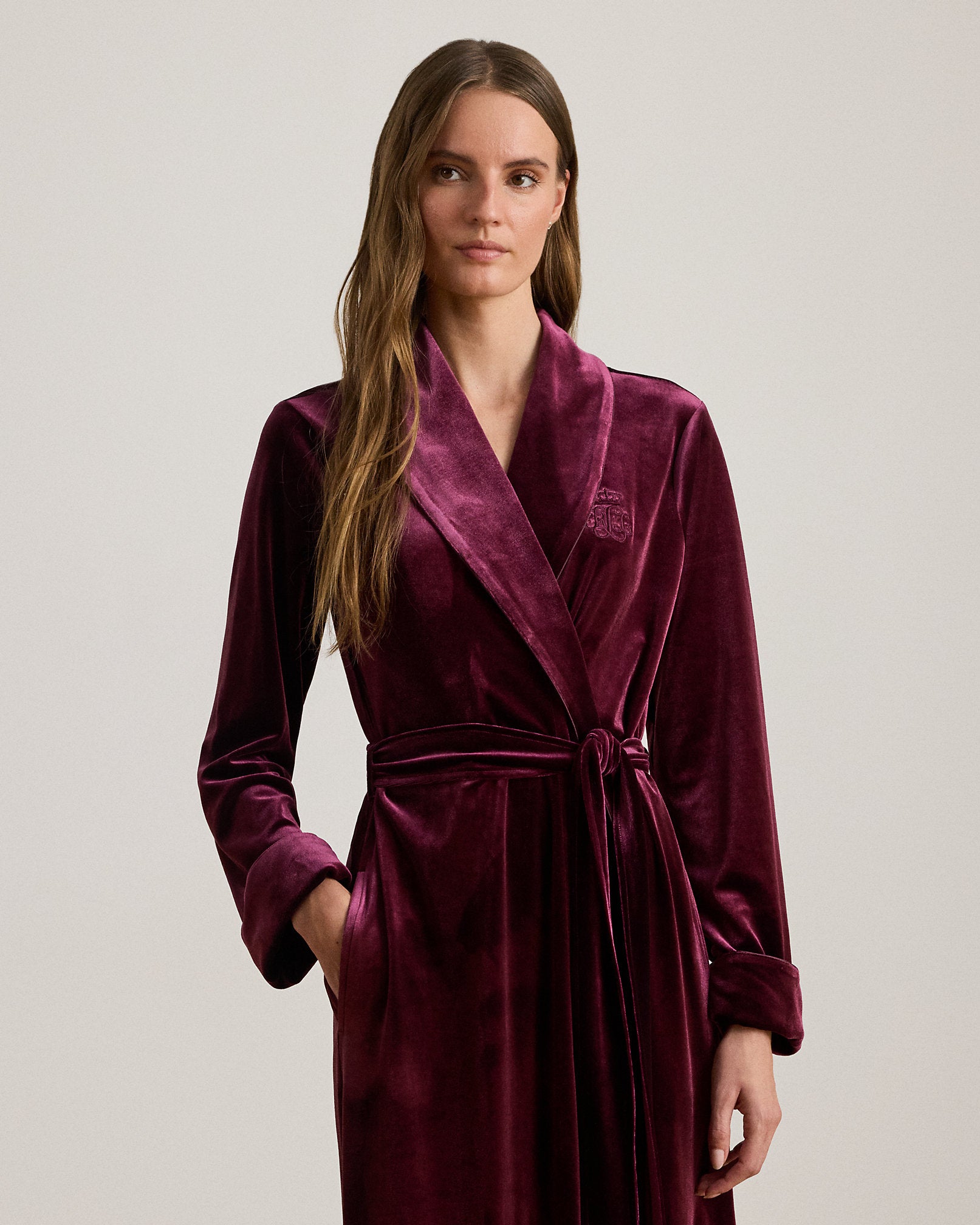 Ralph Lauren Velvet Long ShawlCollar Robe
