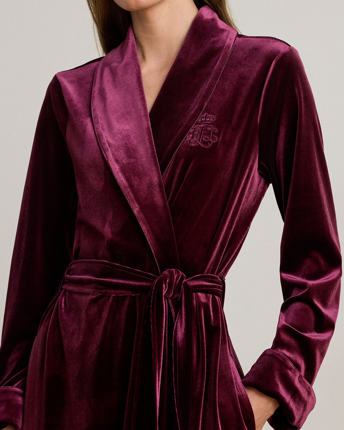 Ralph Lauren Velvet Long ShawlCollar Robe