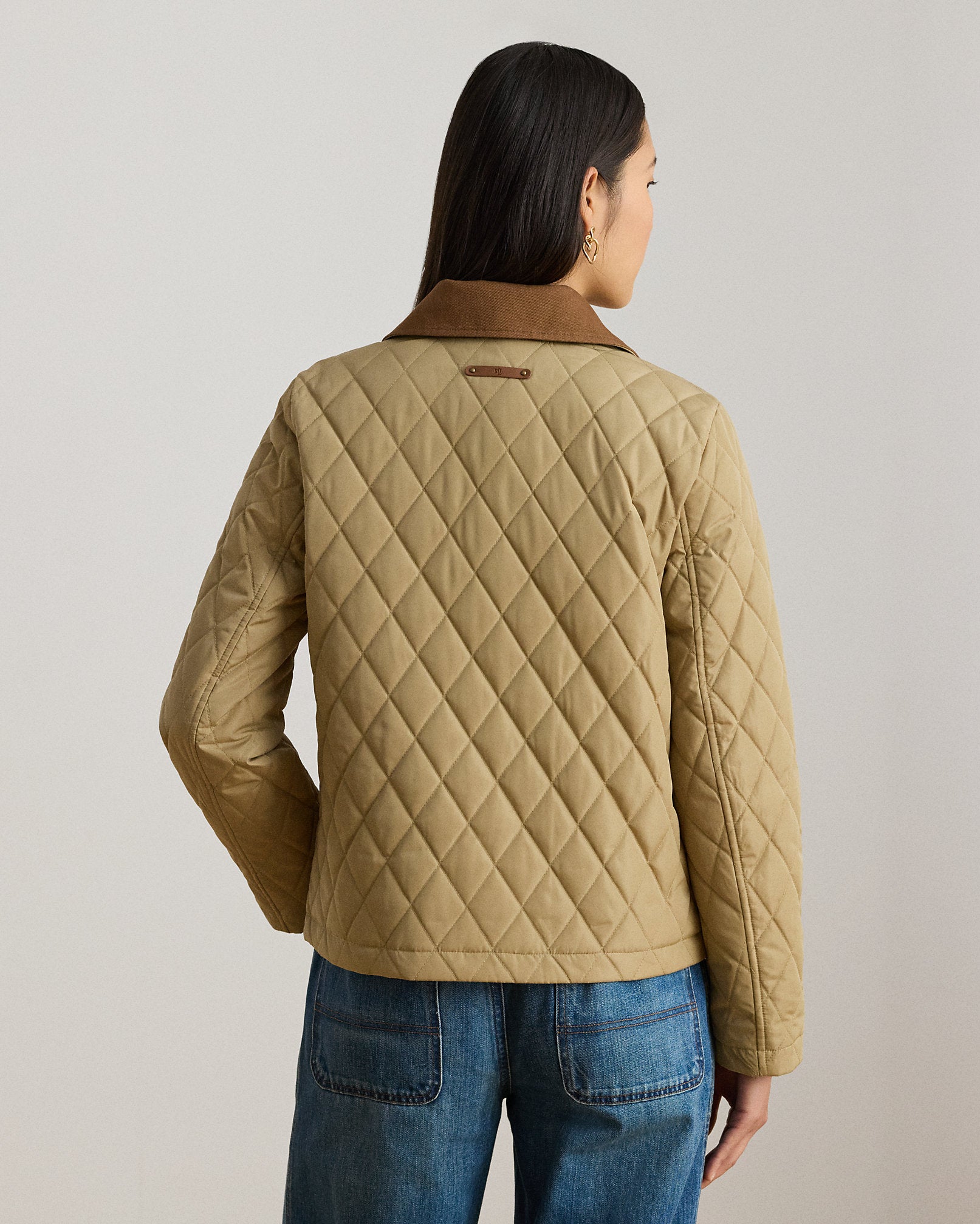 Ralph Lauren TwillTrim DiamondQuilted Barn Jacket
