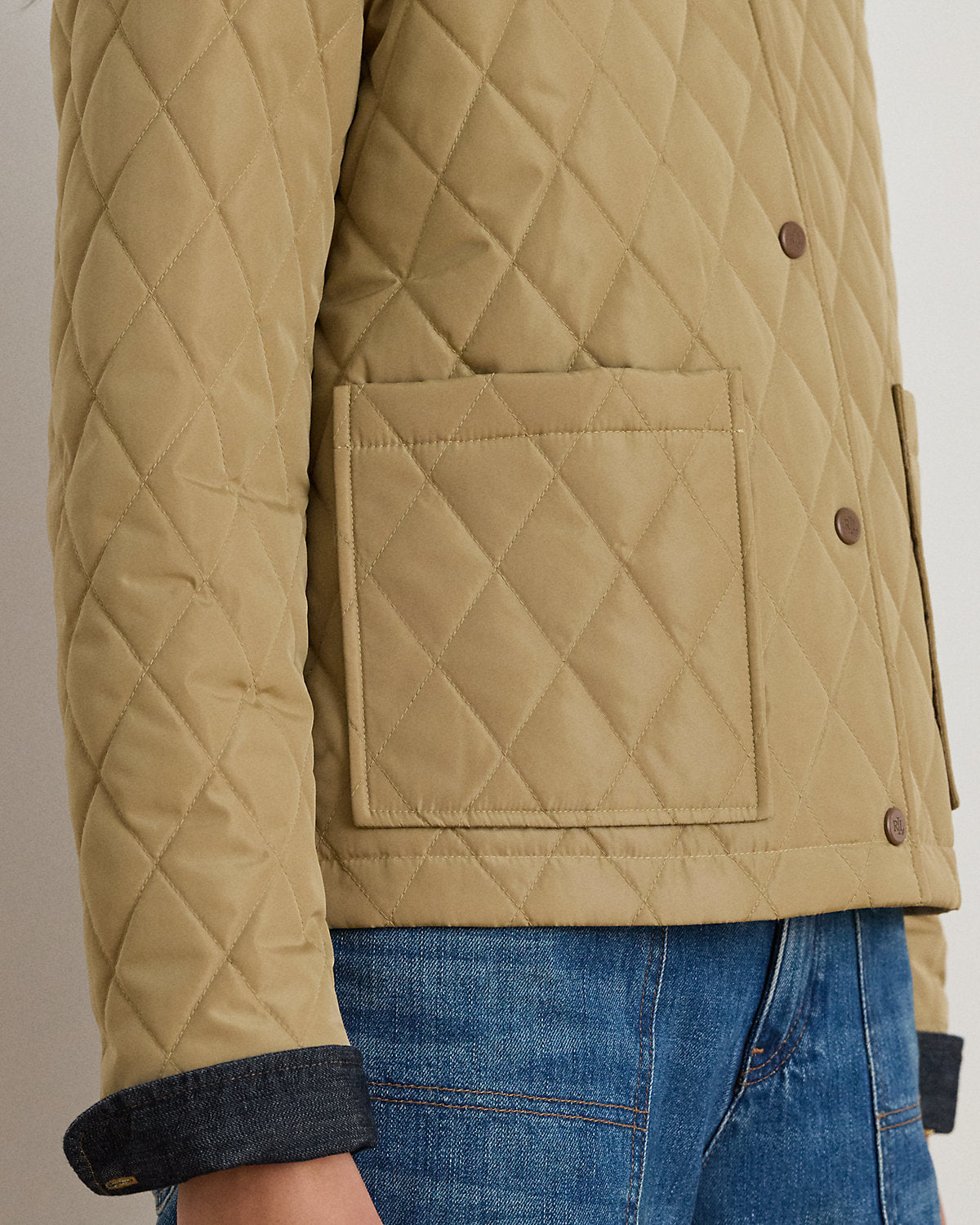 Ralph Lauren TwillTrim DiamondQuilted Barn Jacket