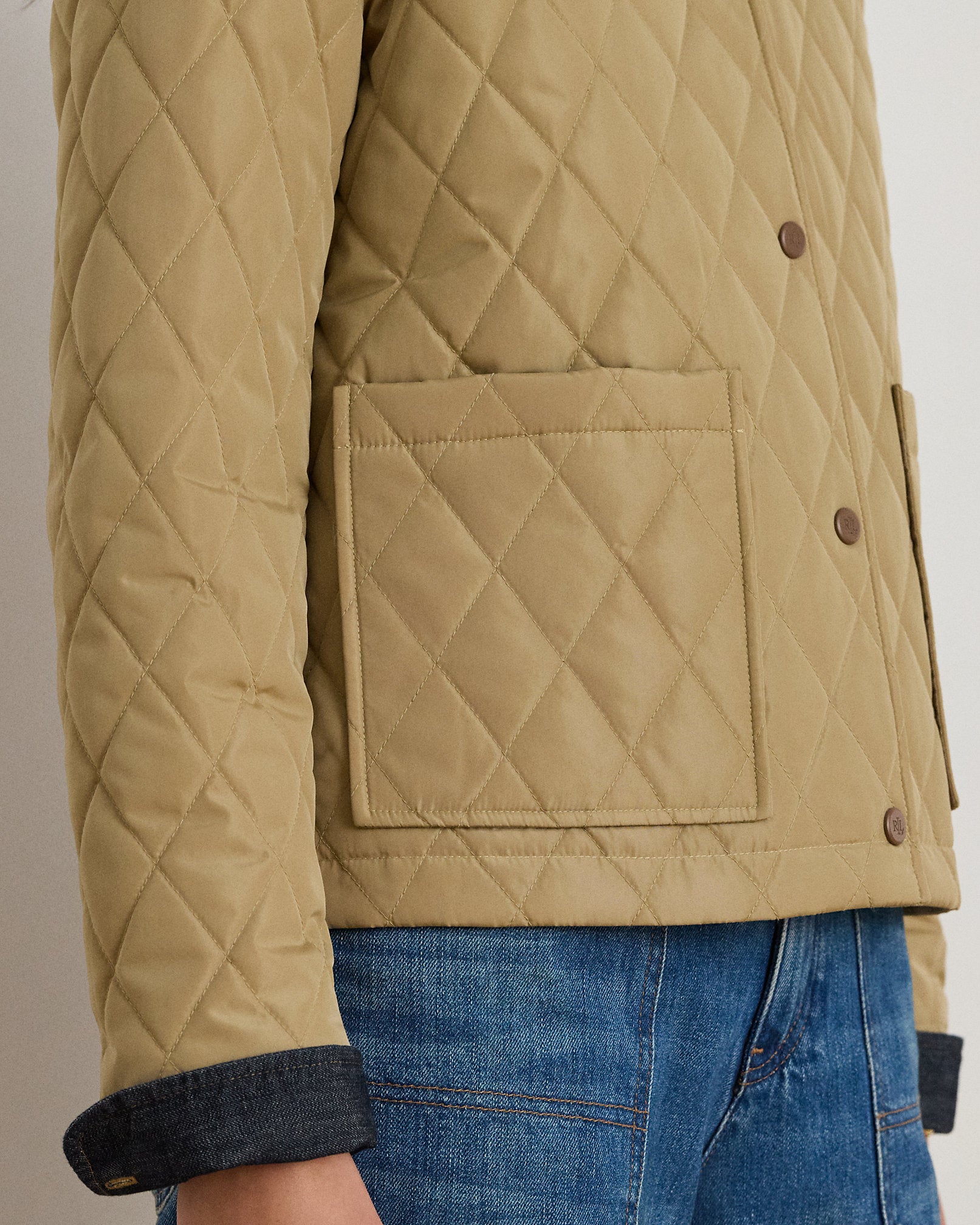 Ralph Lauren TwillTrim DiamondQuilted Barn Jacket