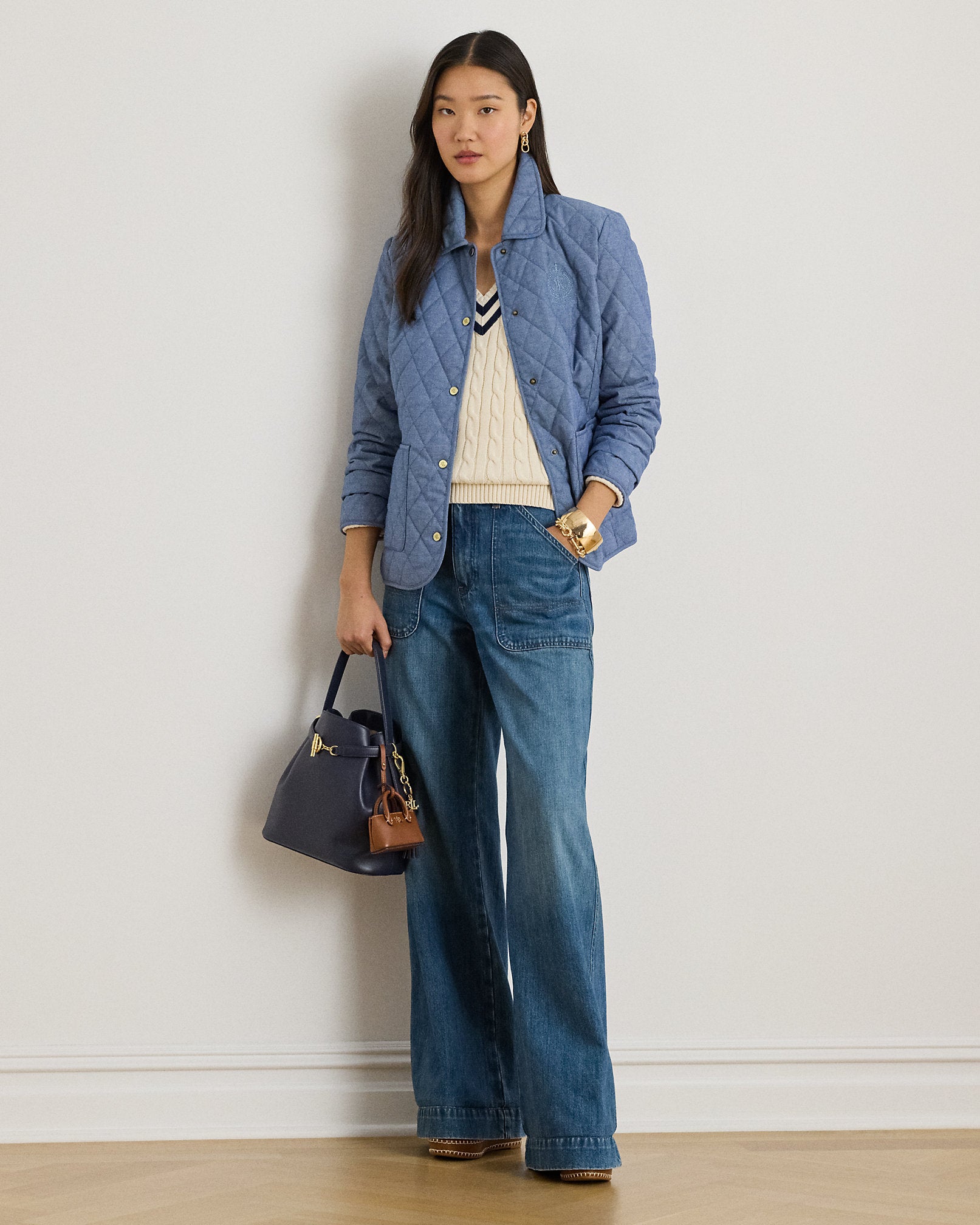 Ralph Lauren DiamondQuilted Chambray Barn Jacket