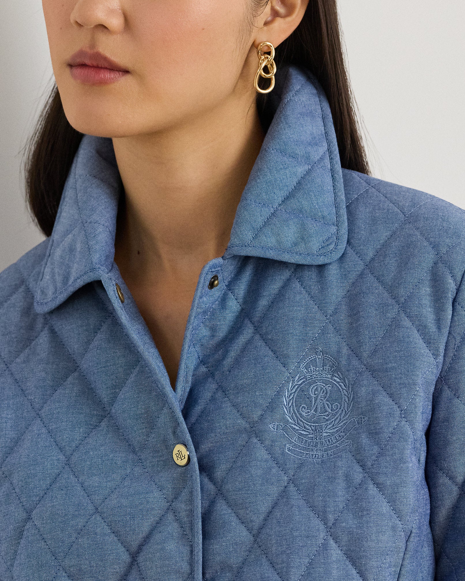 Ralph Lauren DiamondQuilted Chambray Barn Jacket