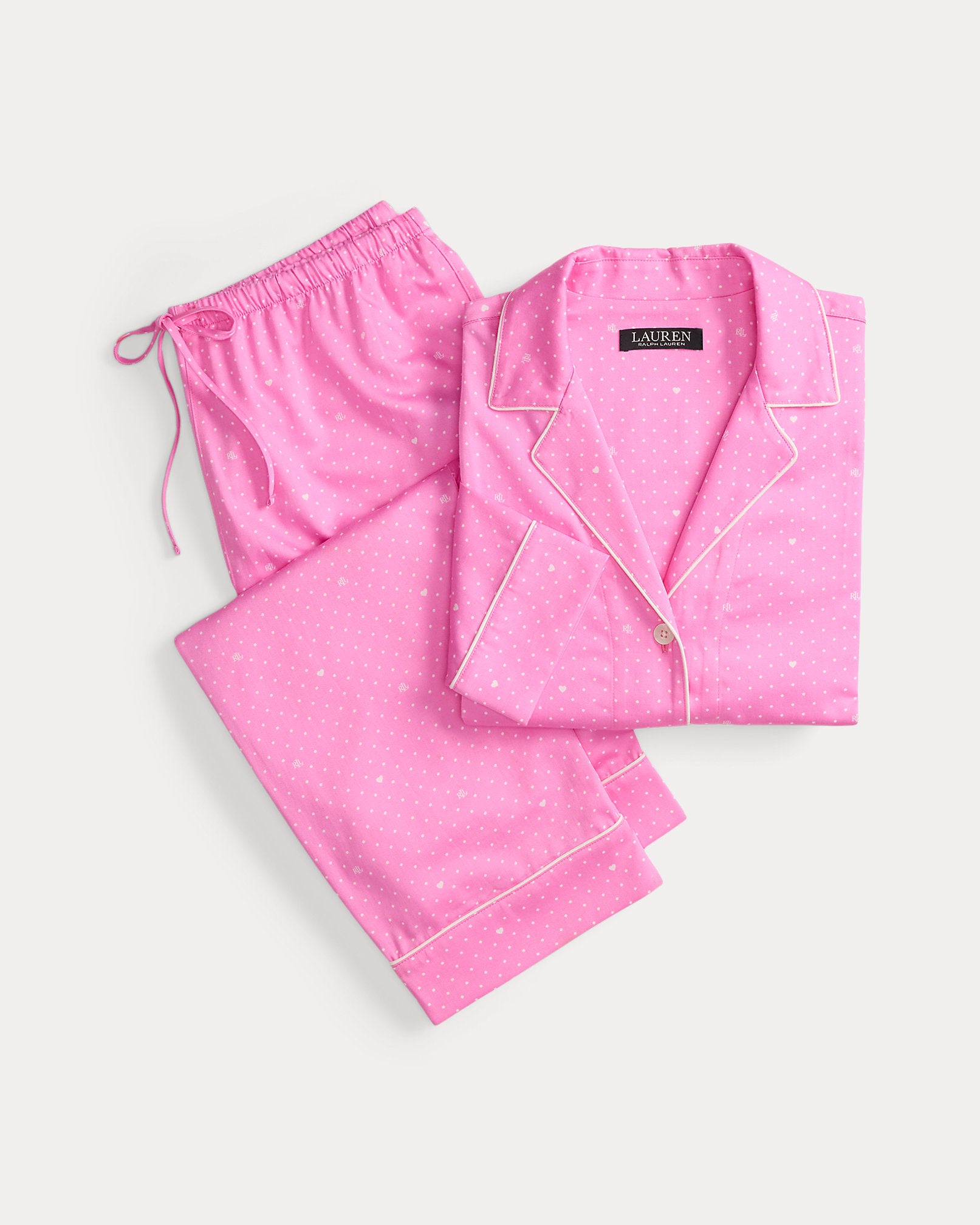 Ralph Lauren PolkaDot HeartPrint Sateen Sleep Set