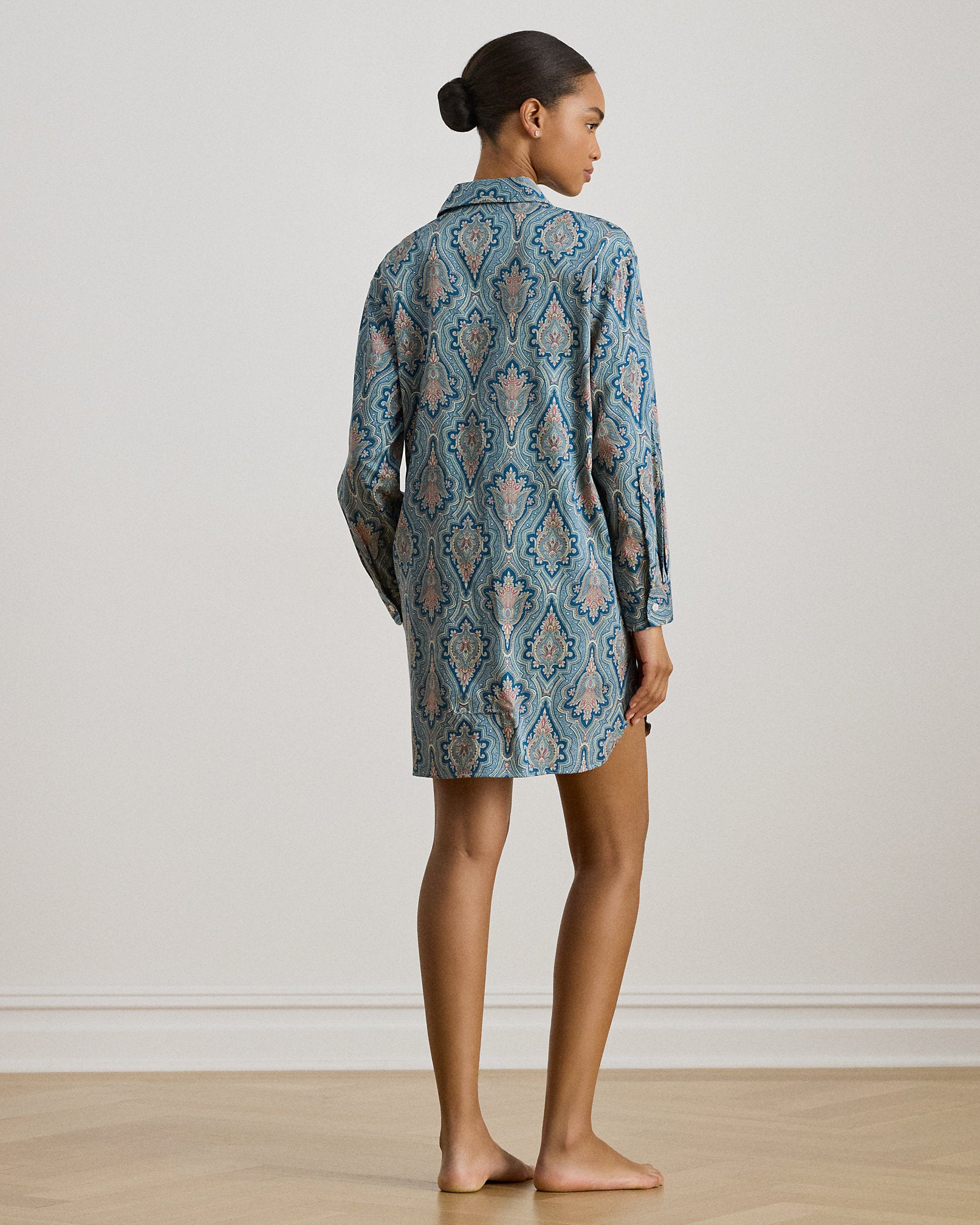 Ralph Lauren Paisley CottonBlendSateen Sleep Shirt