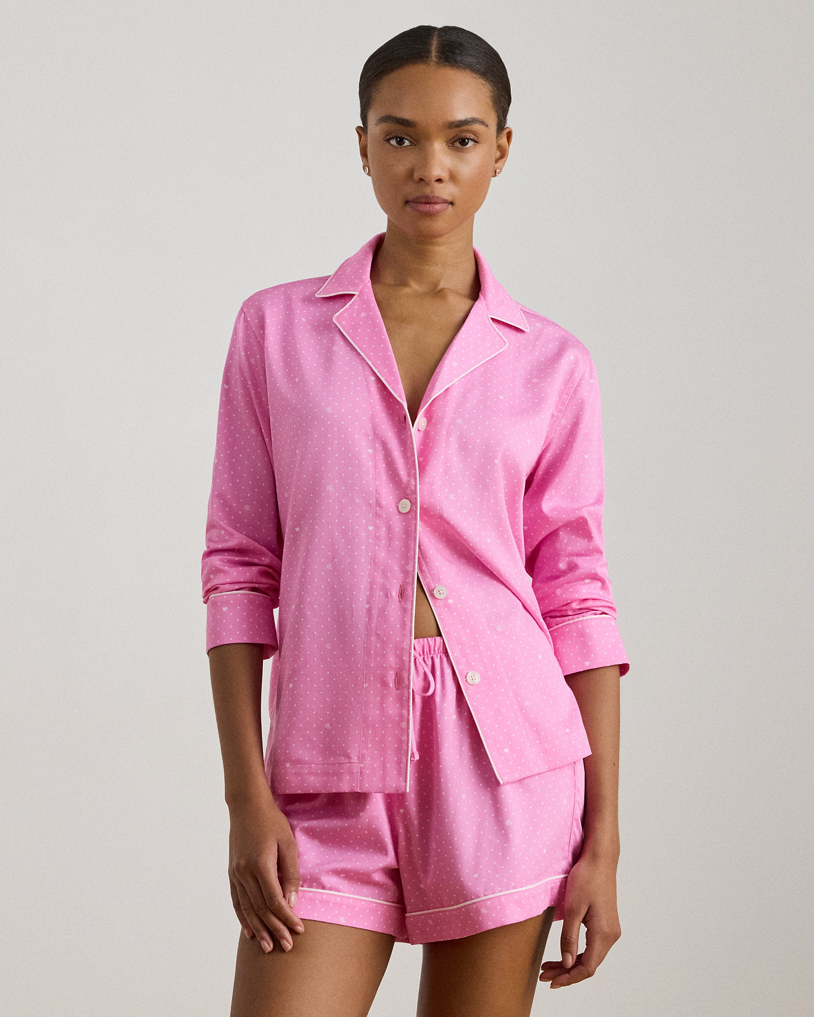 Ralph Lauren PolkaDot Heart Sateen Boxer Sleep Set