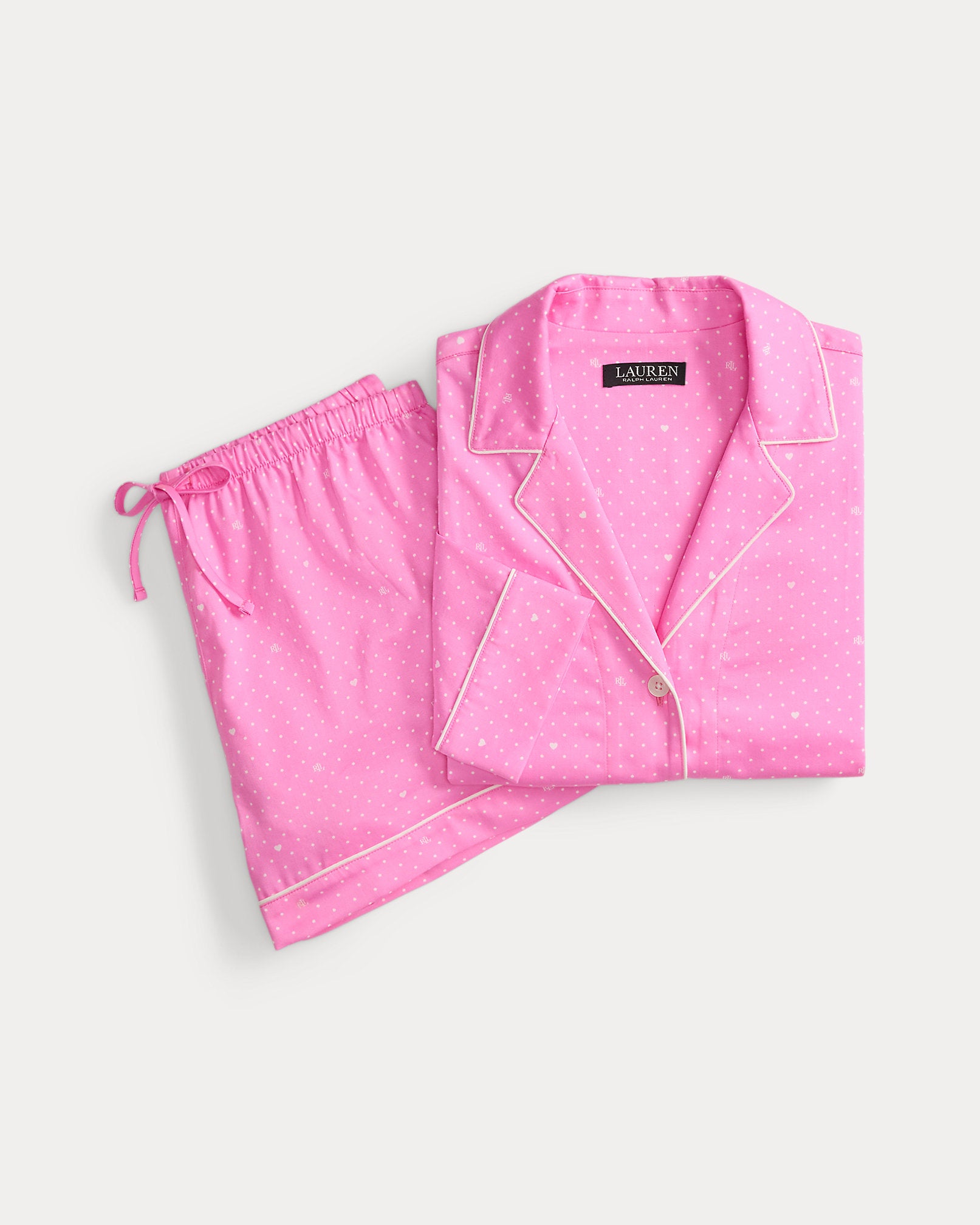 Ralph Lauren PolkaDot Heart Sateen Boxer Sleep Set
