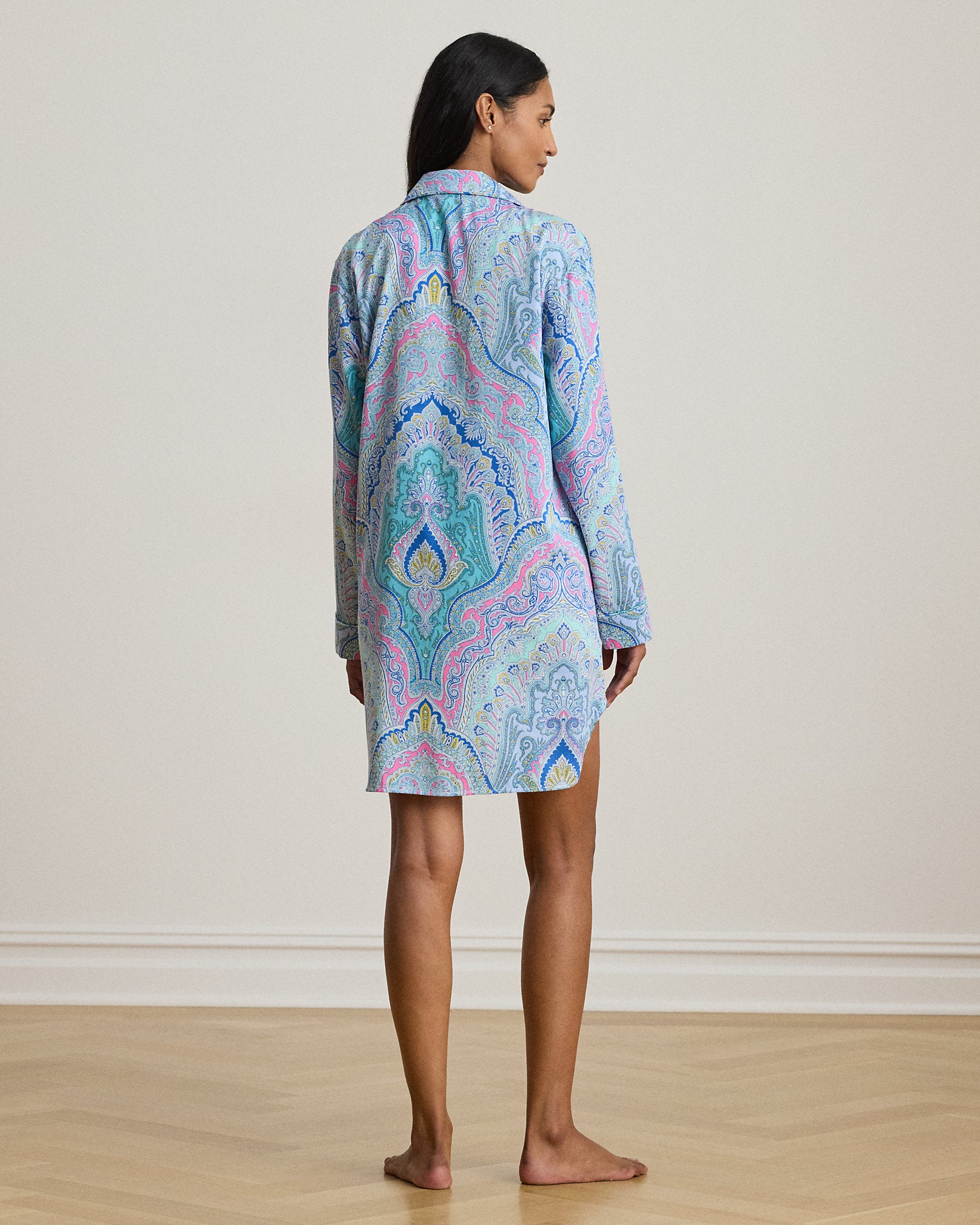Ralph Lauren Paisley CottonBlend Sateen Sleep Shirt