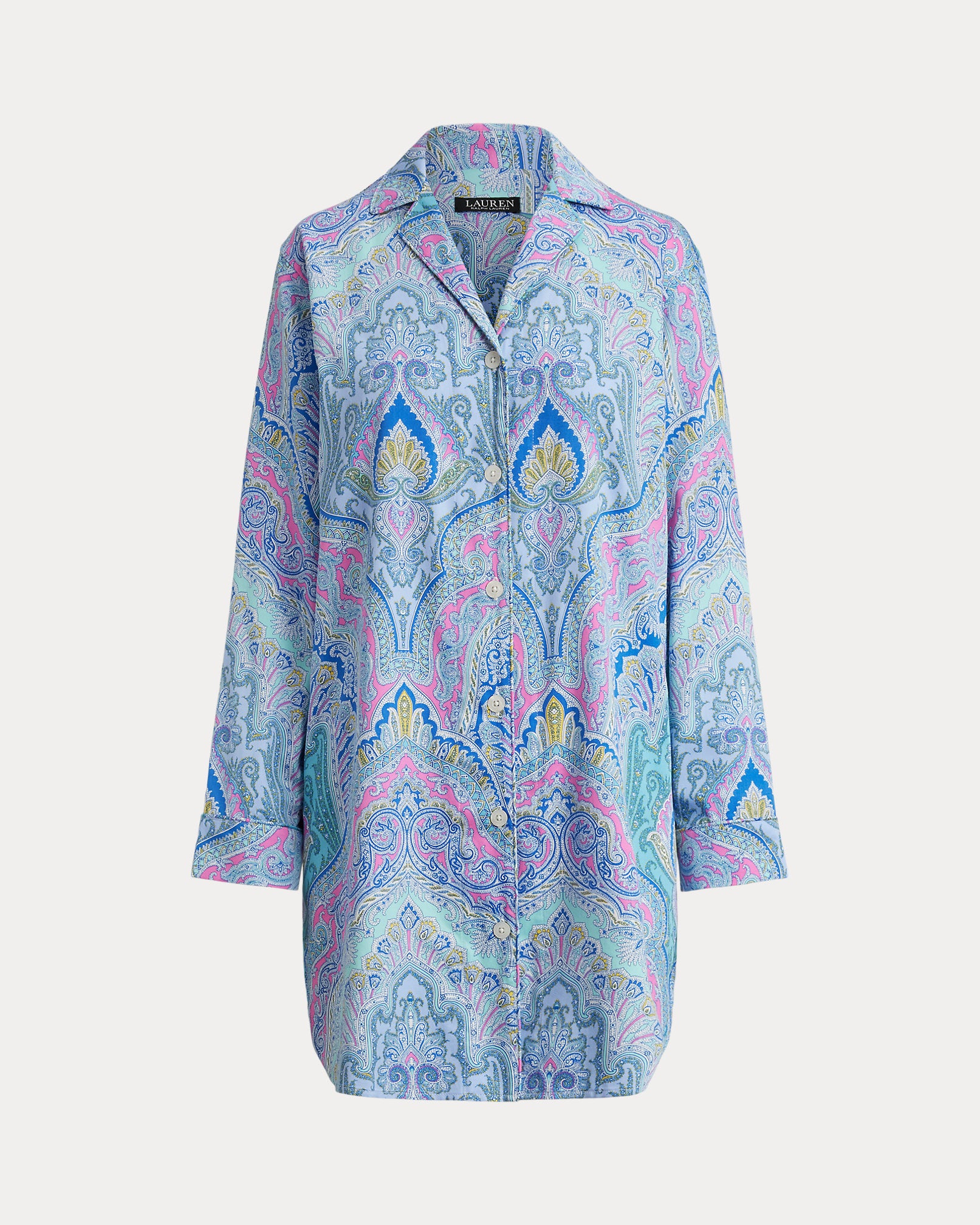 Ralph Lauren Paisley CottonBlend Sateen Sleep Shirt