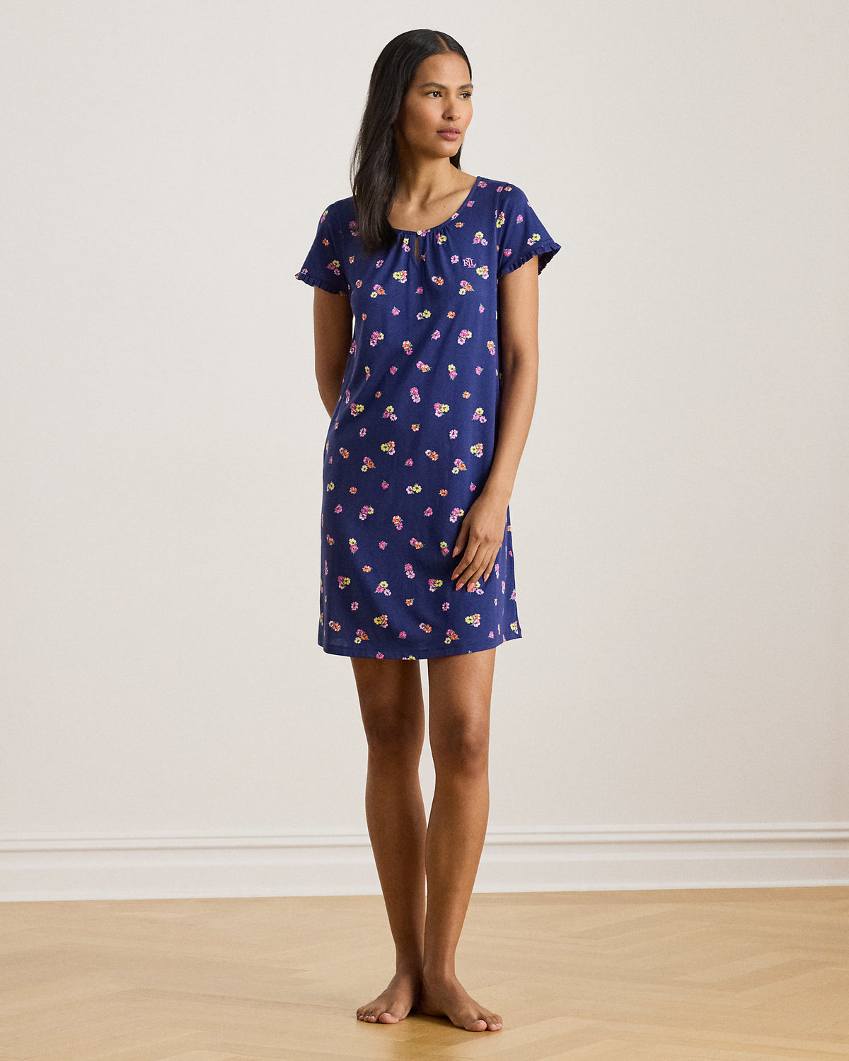 Ralph Lauren Floral RuffleTrim Jersey Nightgown