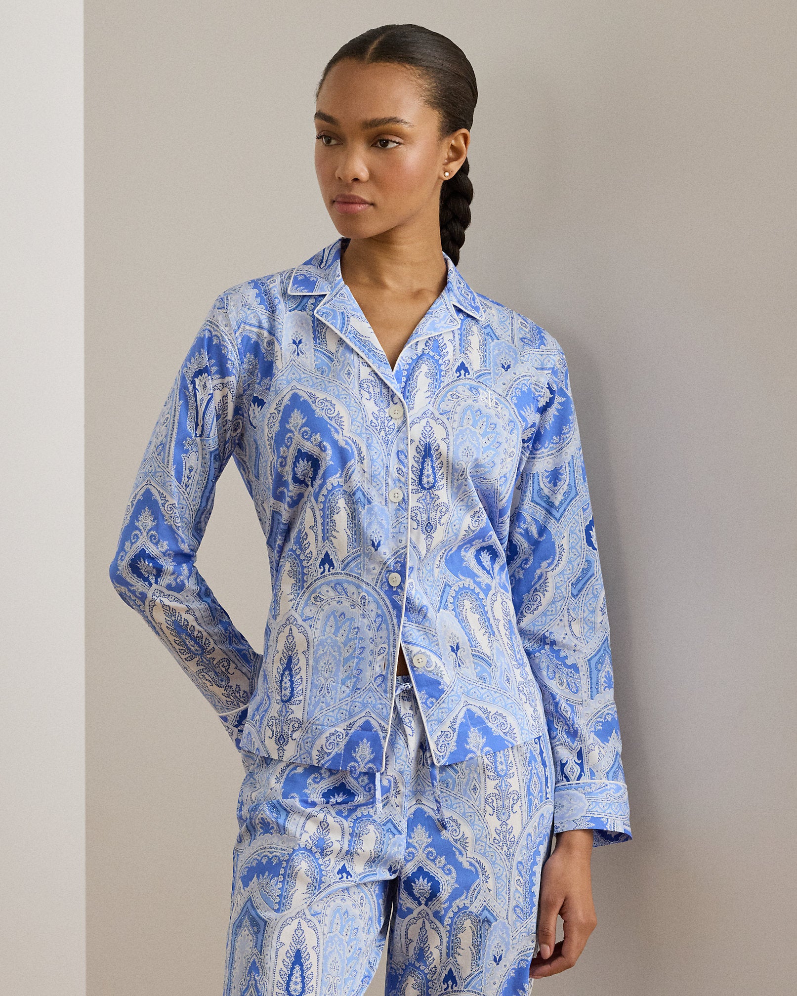 Ralph Lauren Paisley CottonBlendLawn Sleep Set