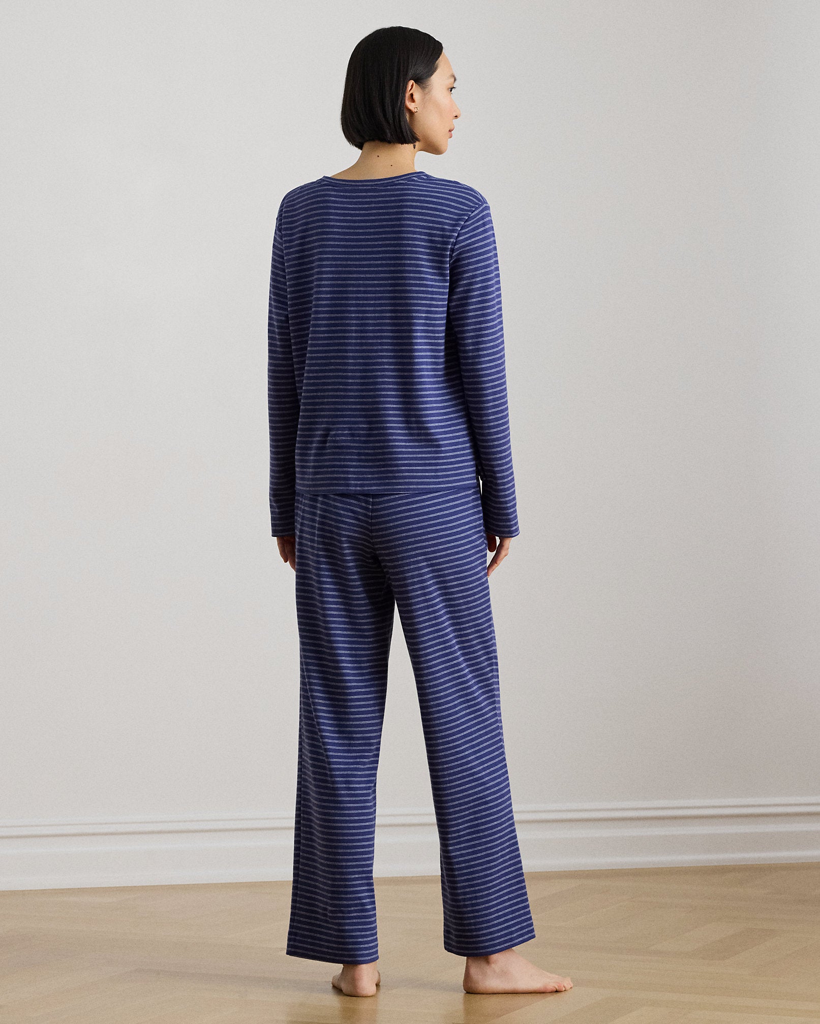 Ralph Lauren Striped CottonBlend Interlock PJ Set