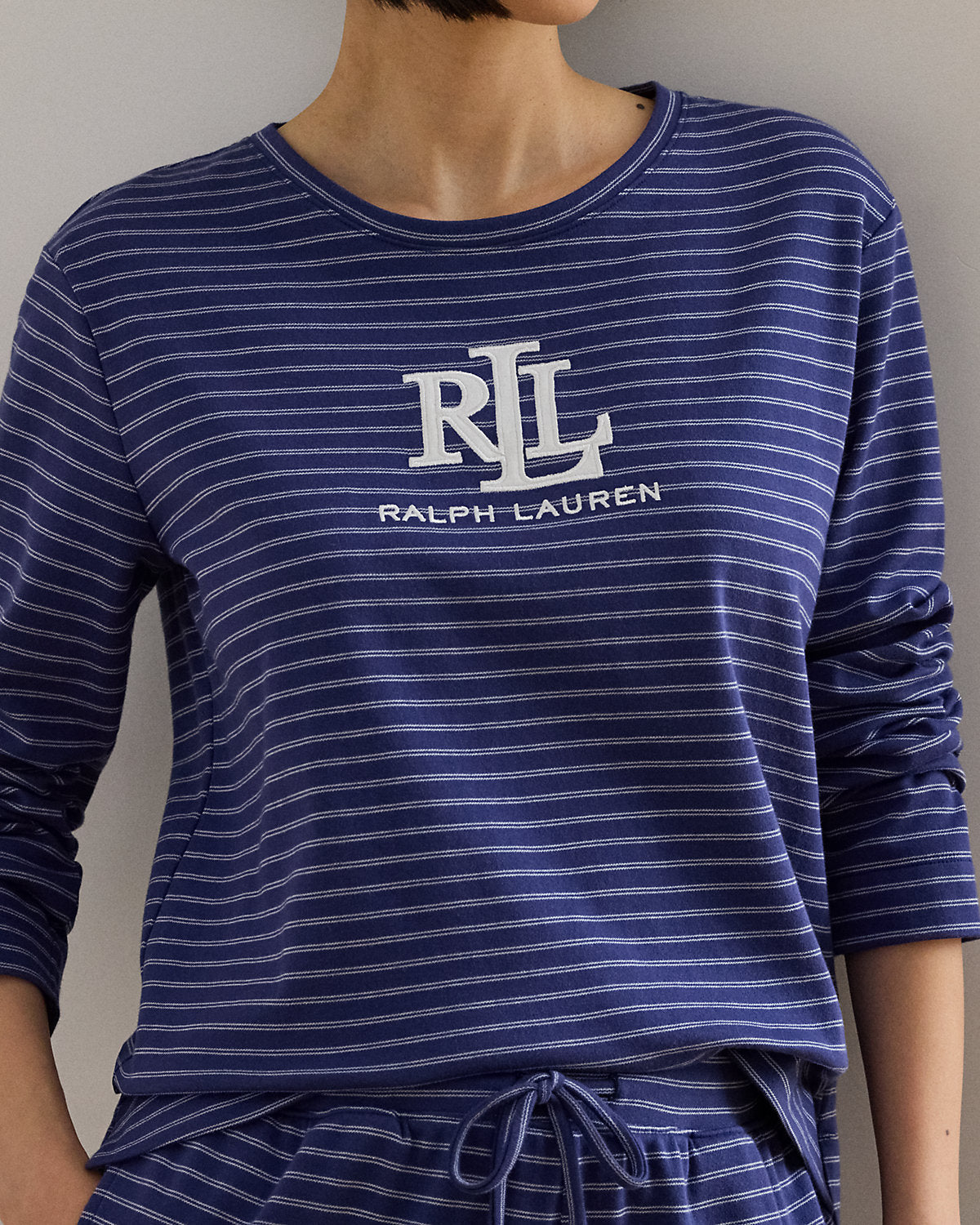 Ralph Lauren Striped CottonBlend Interlock PJ Set