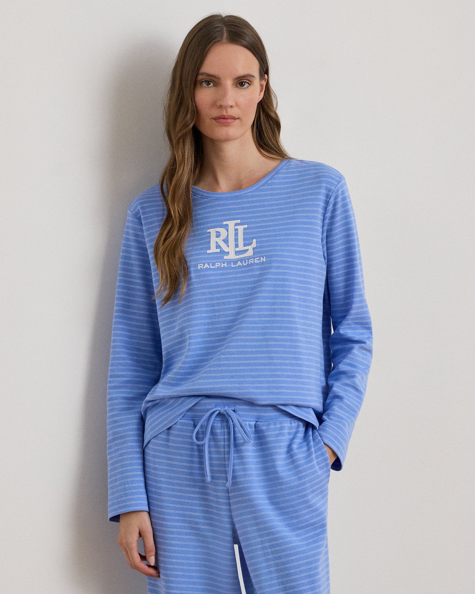 Ralph Lauren Striped CottonBlend Interlock PJ Set