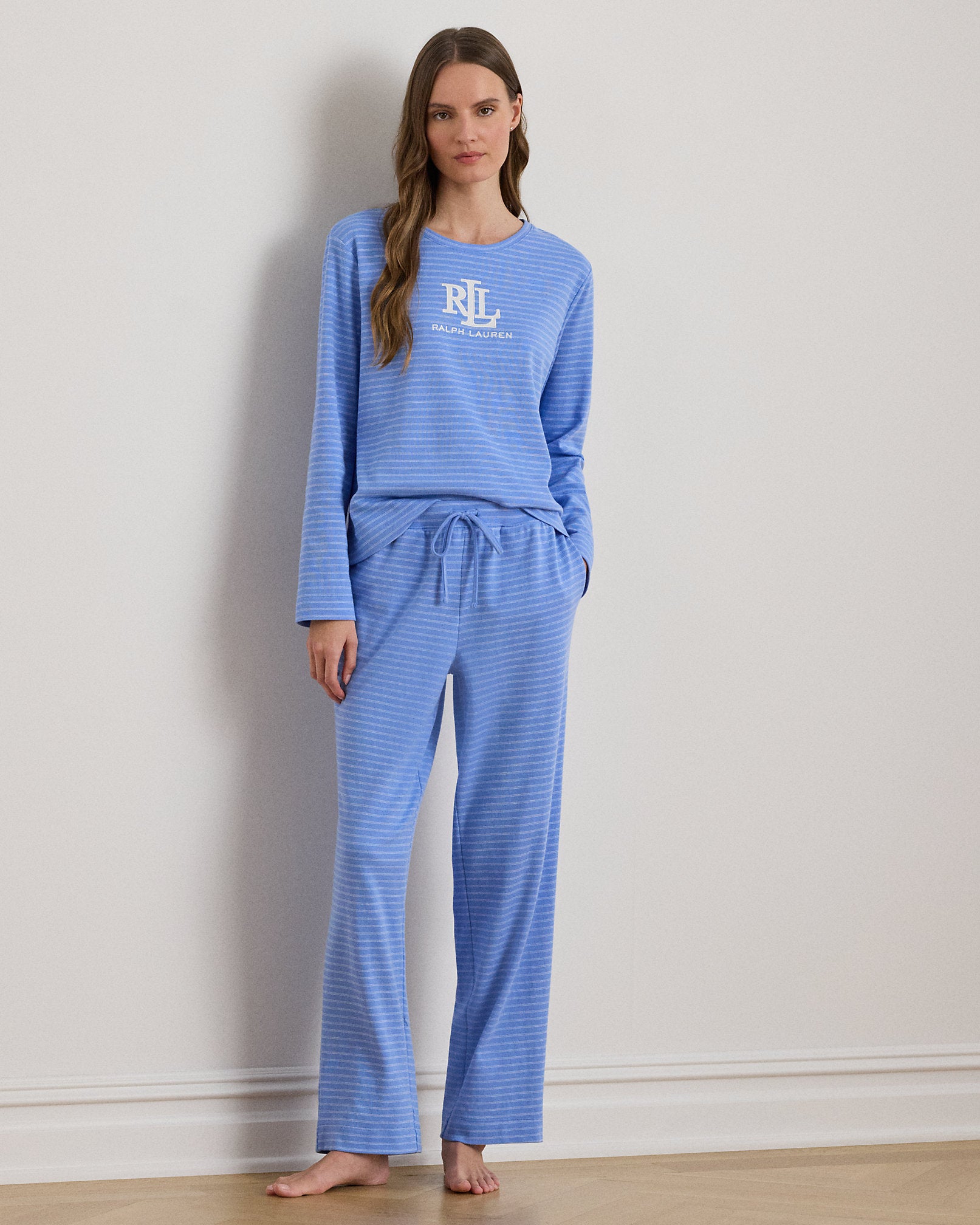 Ralph Lauren Striped CottonBlend Interlock PJ Set