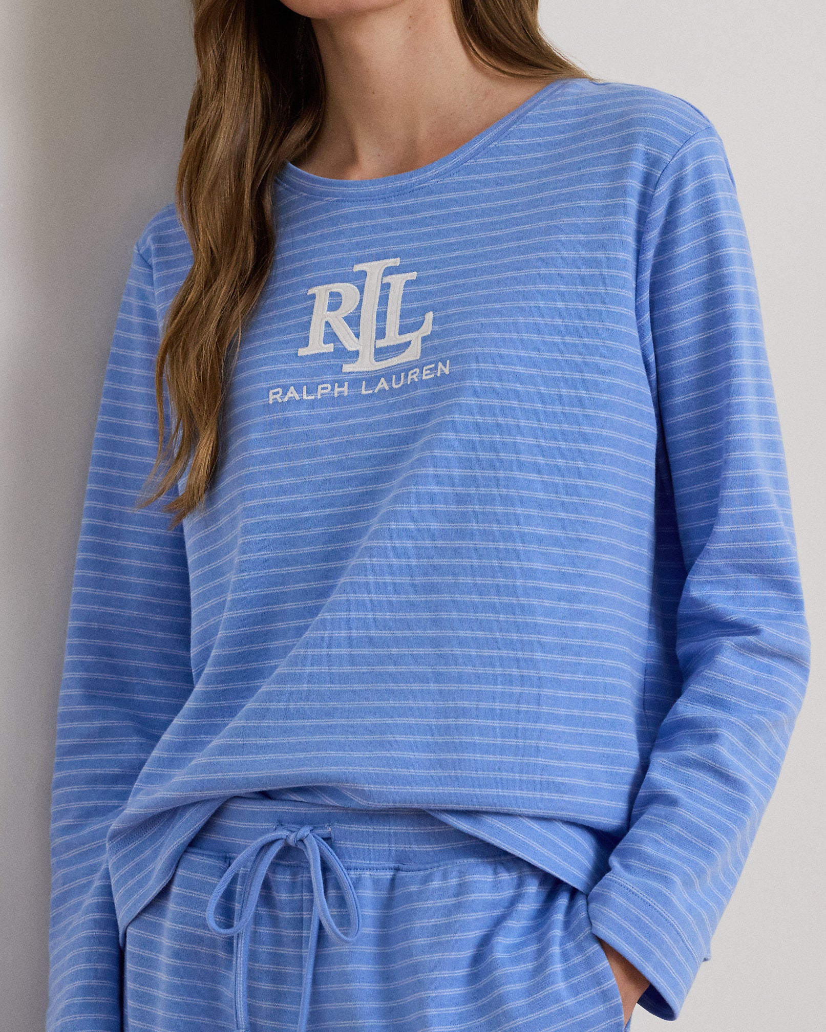 Ralph Lauren Striped CottonBlend Interlock PJ Set