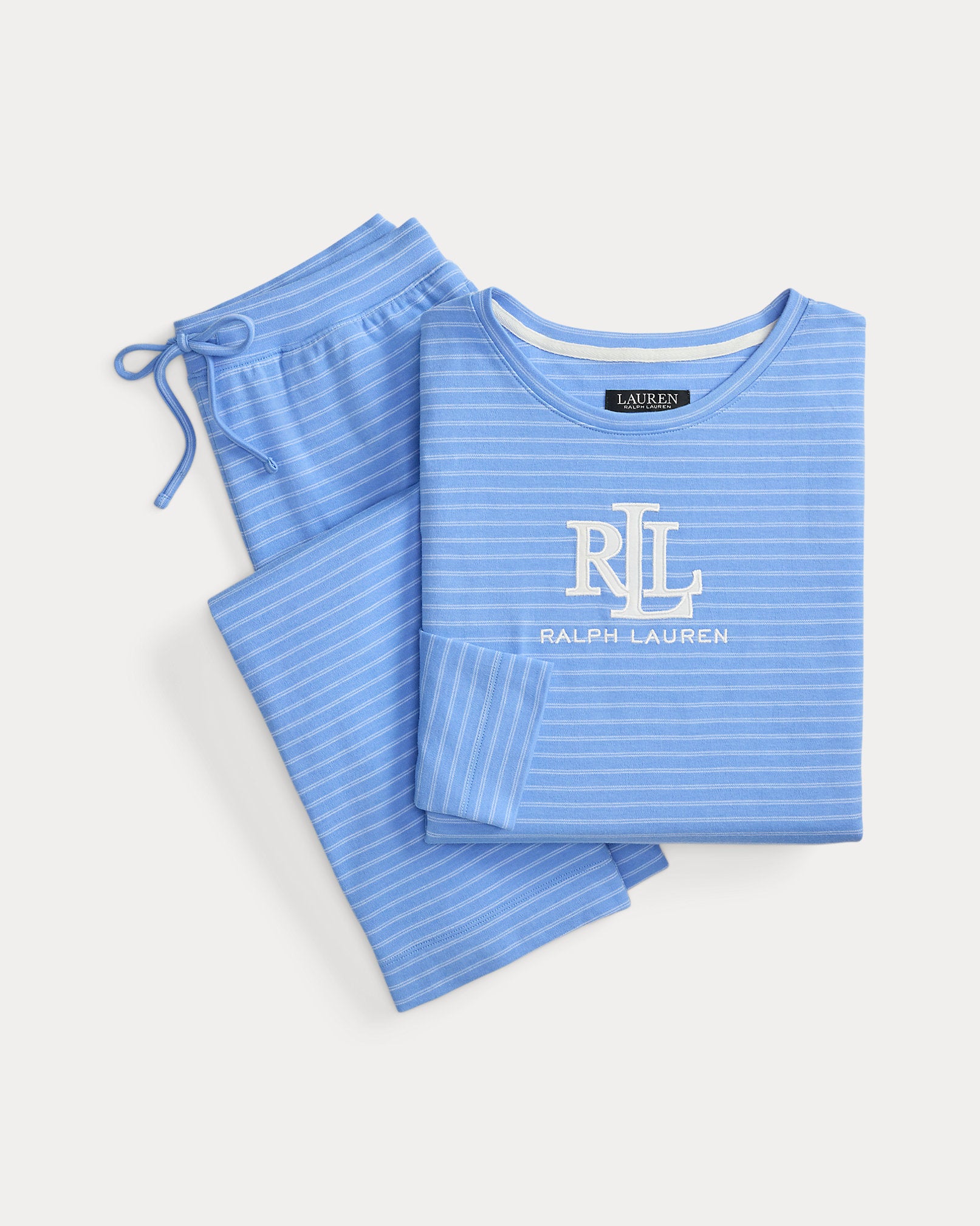 Ralph Lauren Striped CottonBlend Interlock PJ Set