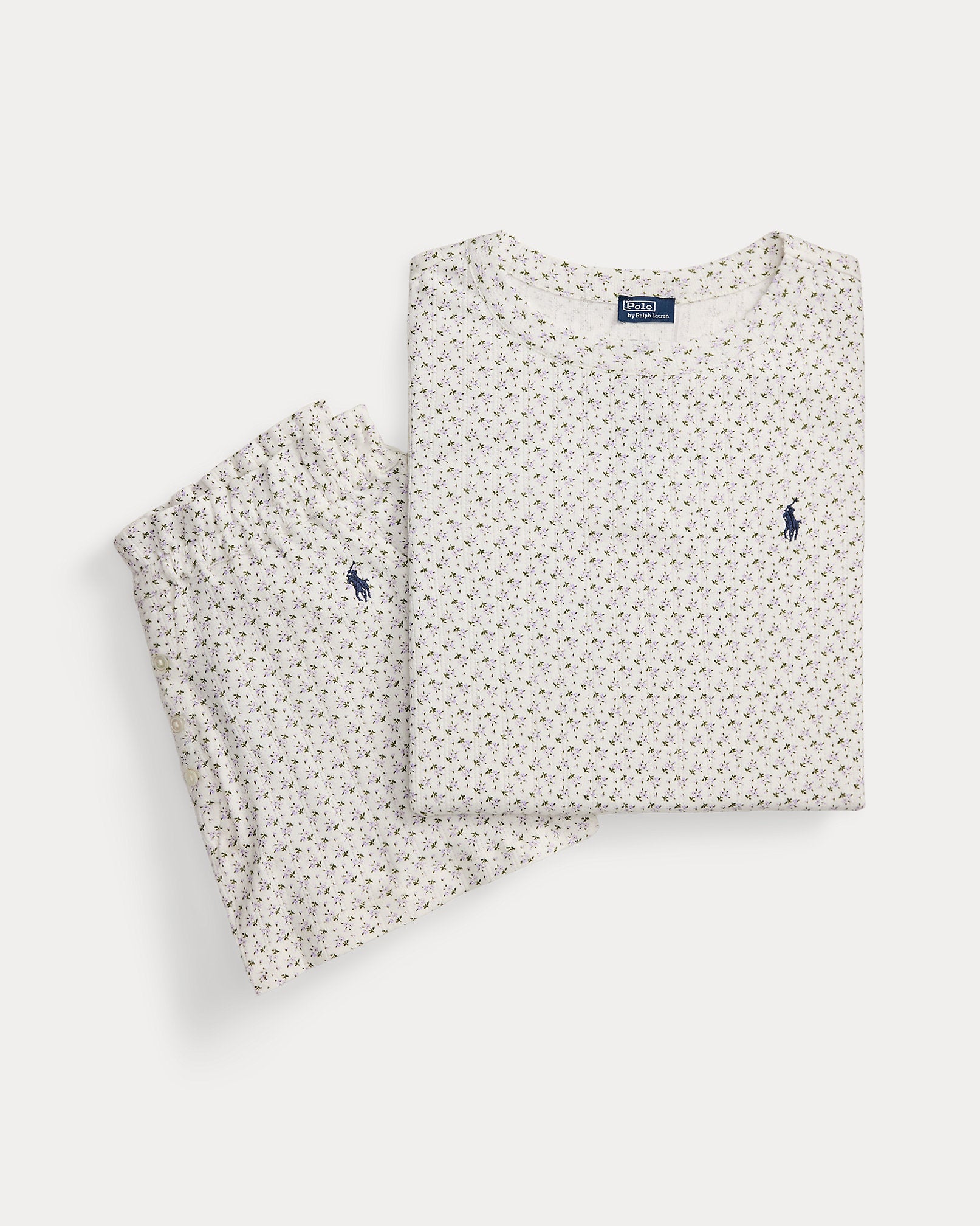 Ralph Lauren Pointelle Cotton Top Short Sleep Set