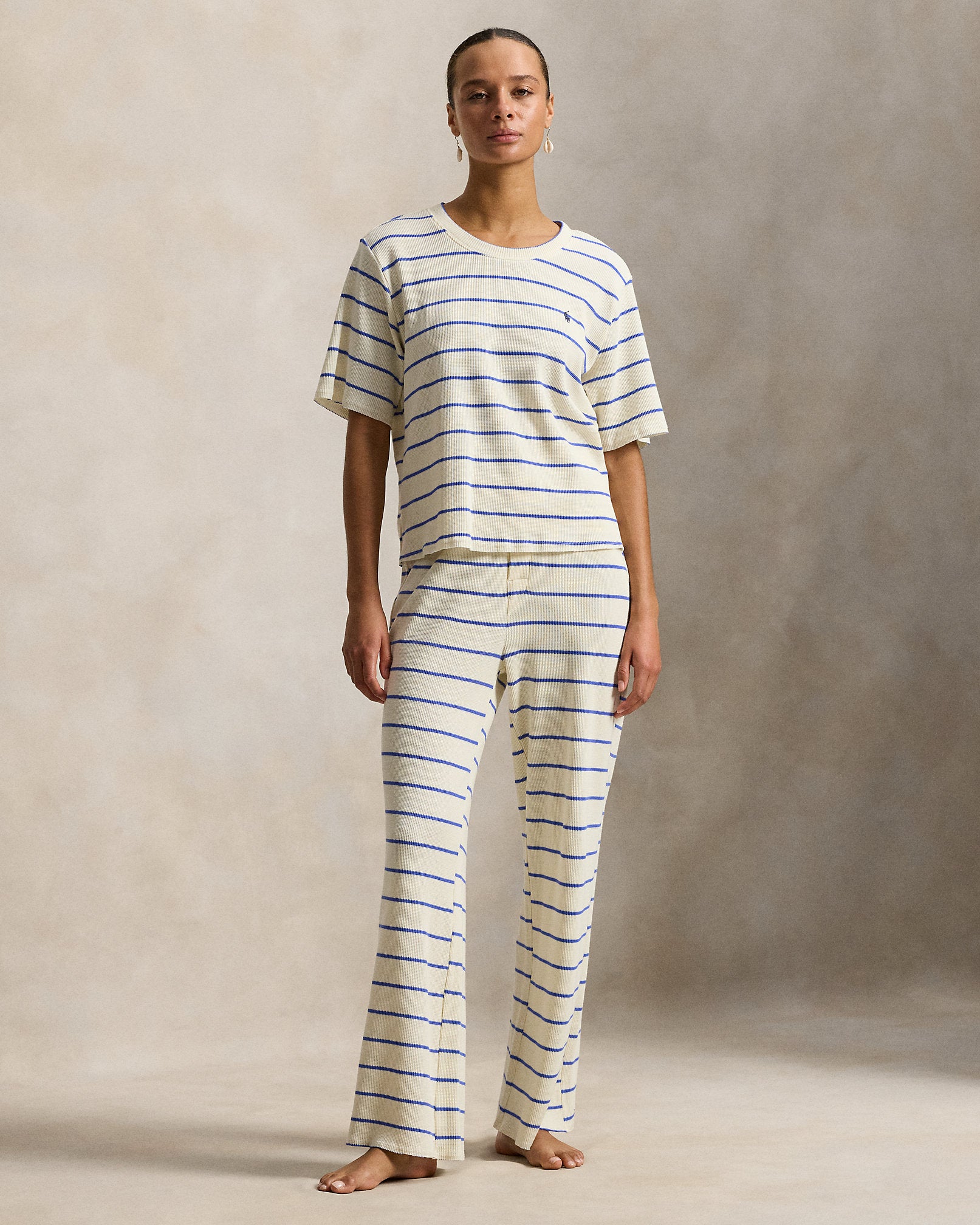 Ralph Lauren Striped WaffleKnit Pajama Set