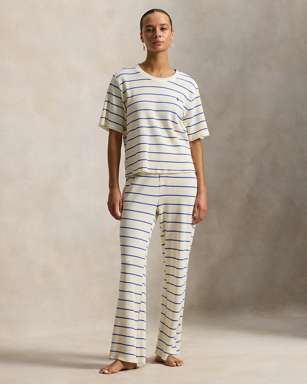 Ralph Lauren Striped WaffleKnit Pajama Set