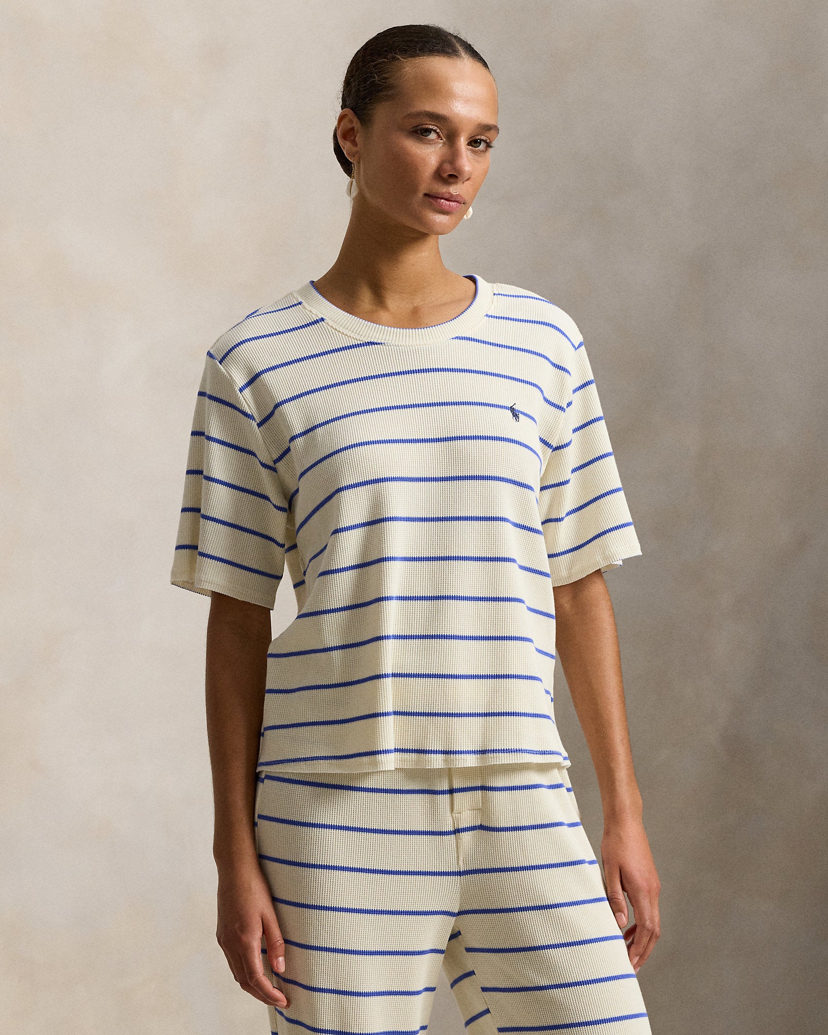 Ralph Lauren Striped WaffleKnit Pajama Set