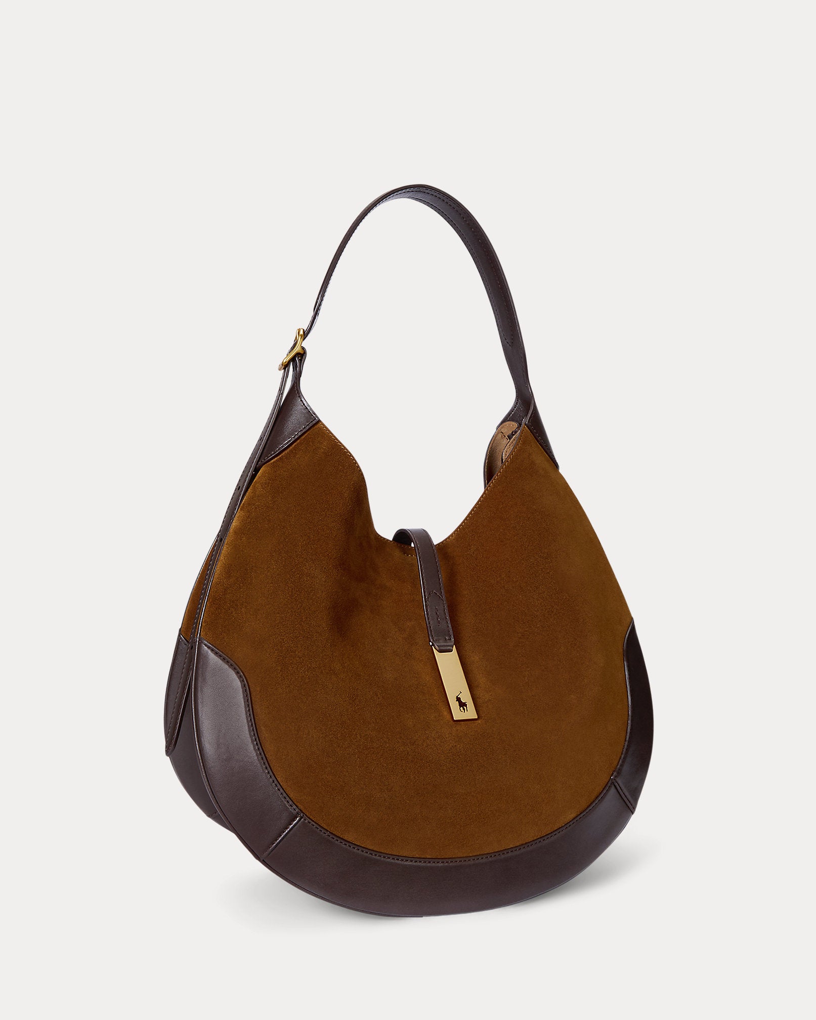 Ralph Lauren Polo ID Suede Large Shoulder Bag
