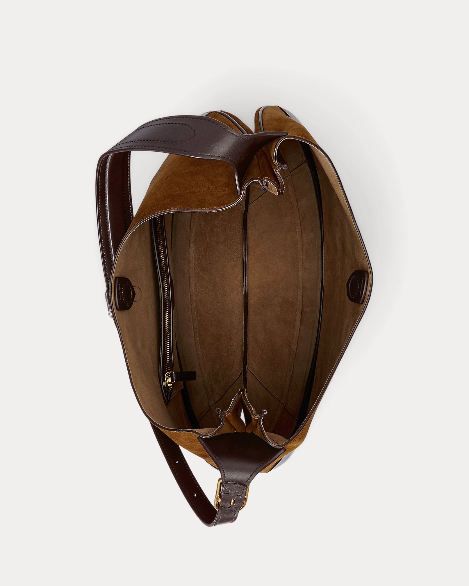 Ralph Lauren Polo ID Suede Large Shoulder Bag