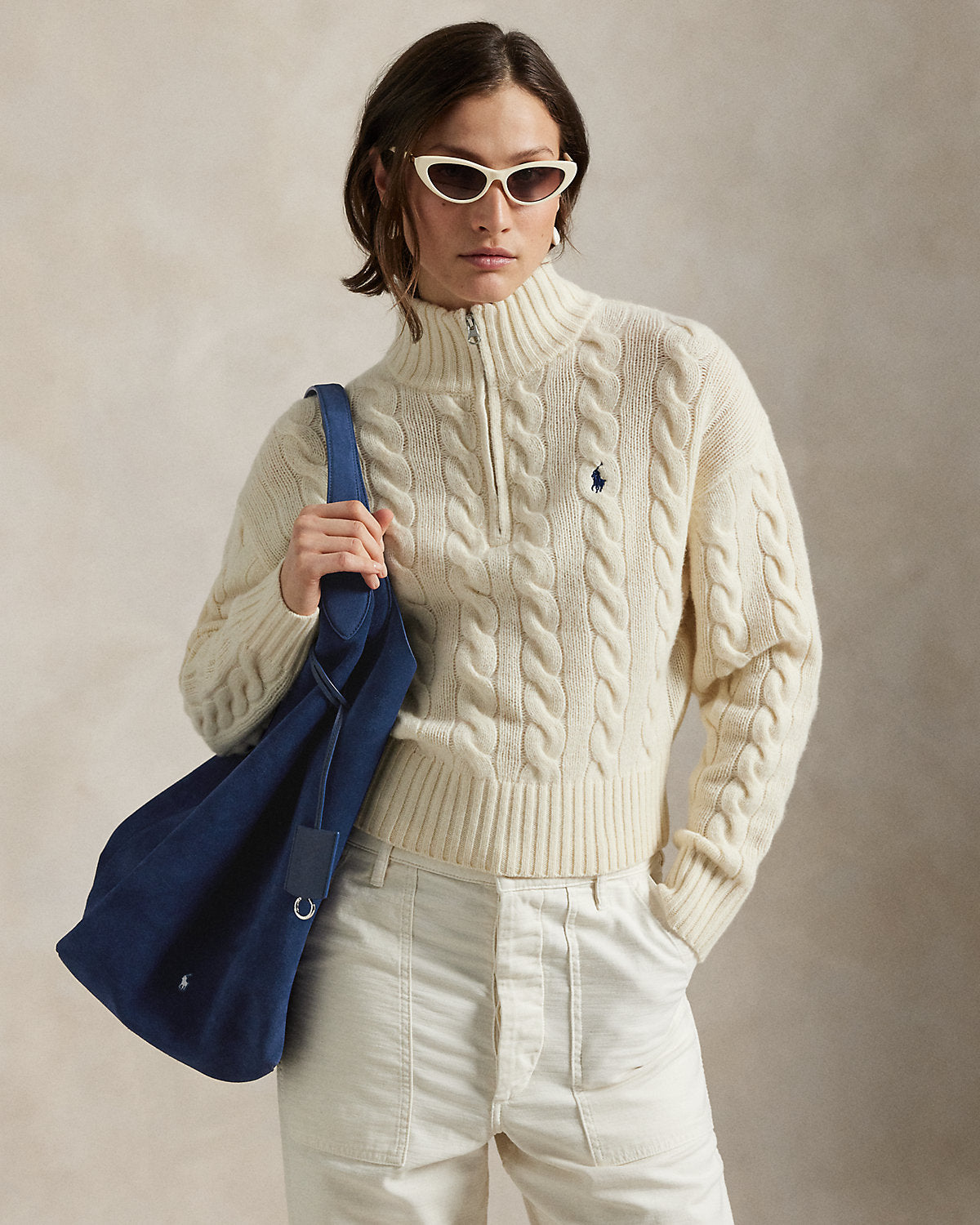 Ralph Lauren Polo Play Suede Large Tote