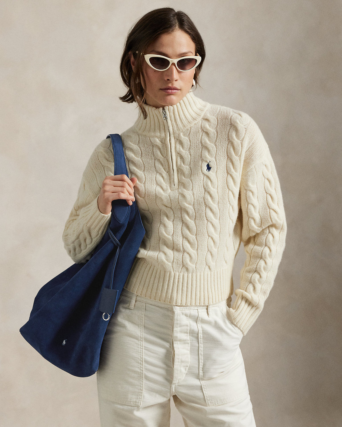 Ralph Lauren Polo Play Suede Large Tote