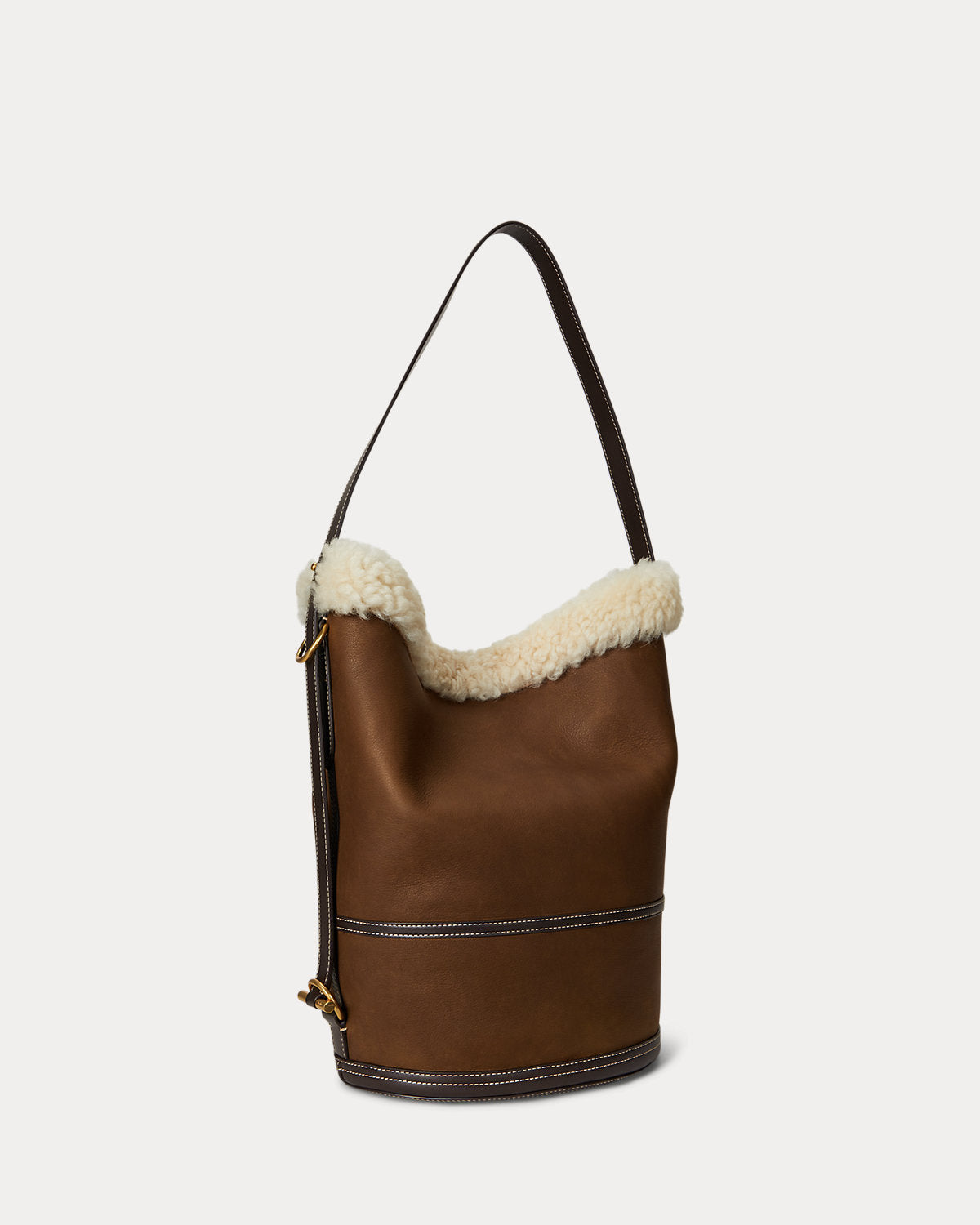 Ralph Lauren Bellport Shearling Sling Bucket Bag