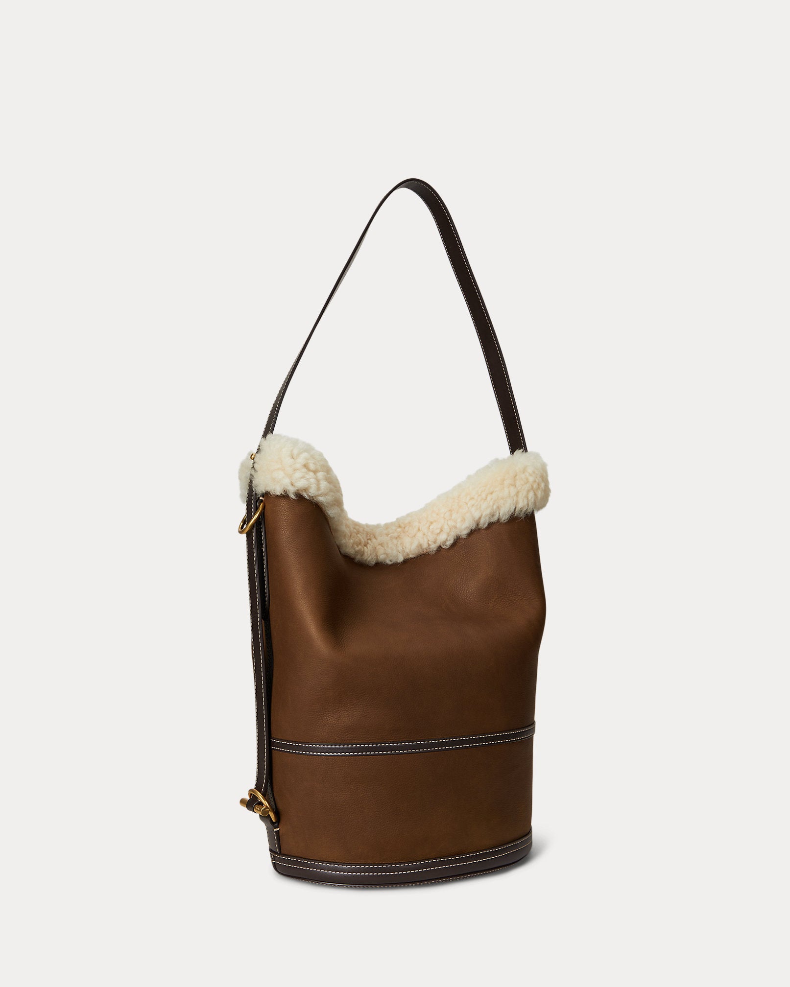 Ralph Lauren Bellport Shearling Sling Bucket Bag