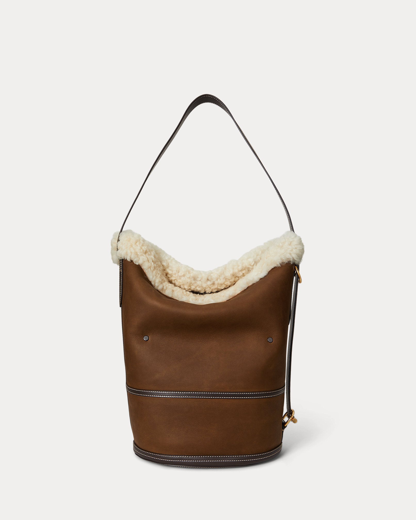 Ralph Lauren Bellport Shearling Sling Bucket Bag