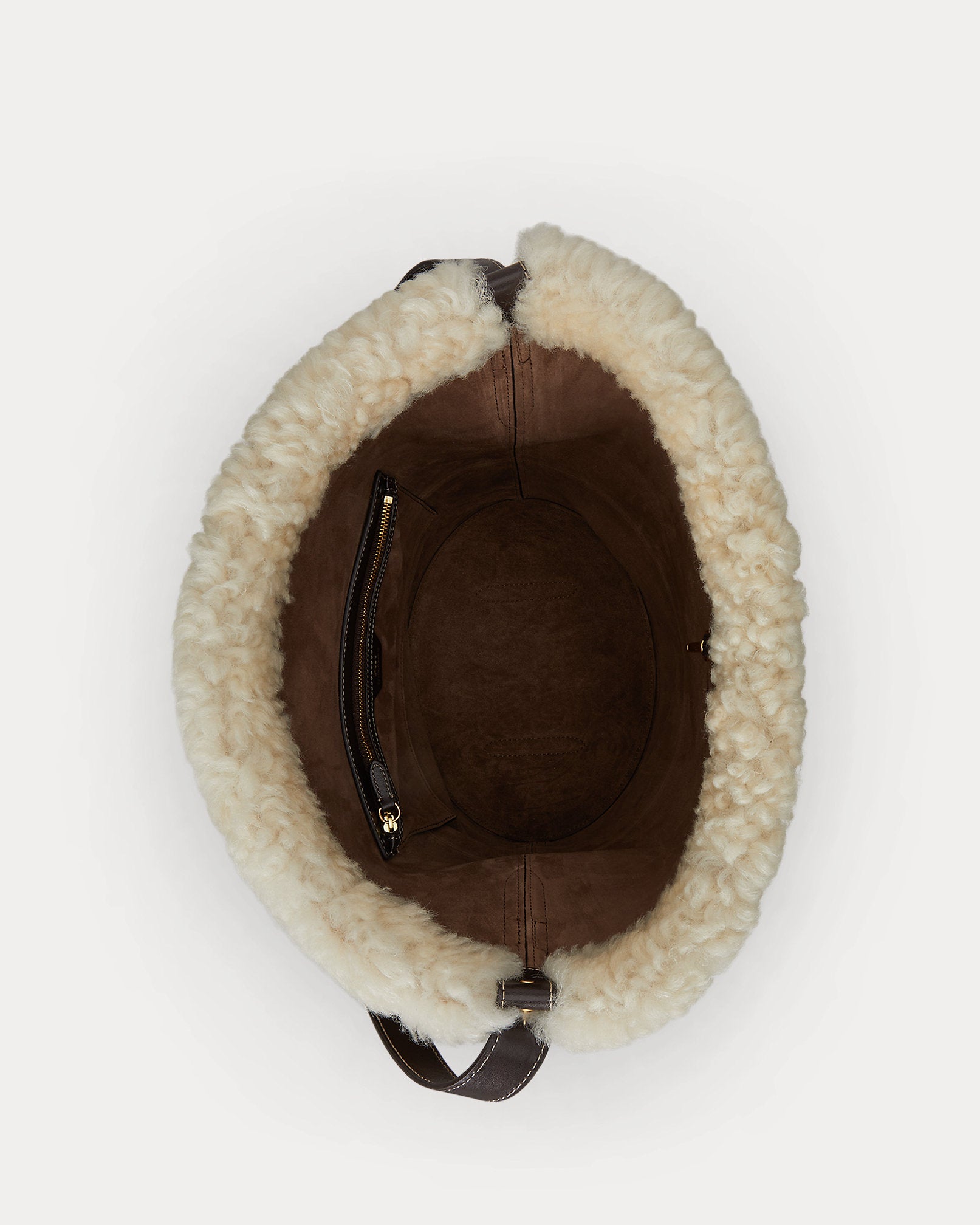 Ralph Lauren Bellport Shearling Sling Bucket Bag