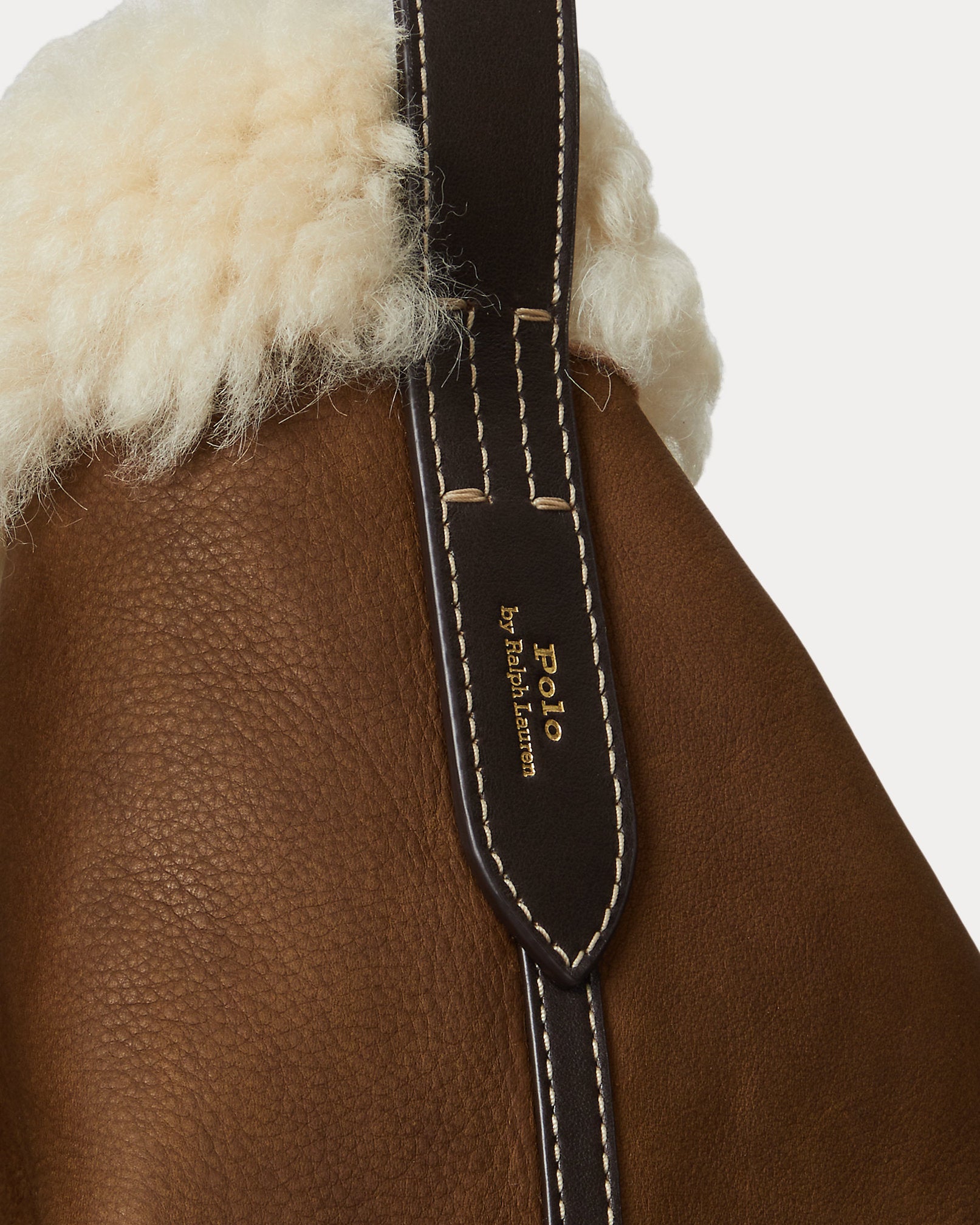 Ralph Lauren Bellport Shearling Sling Bucket Bag