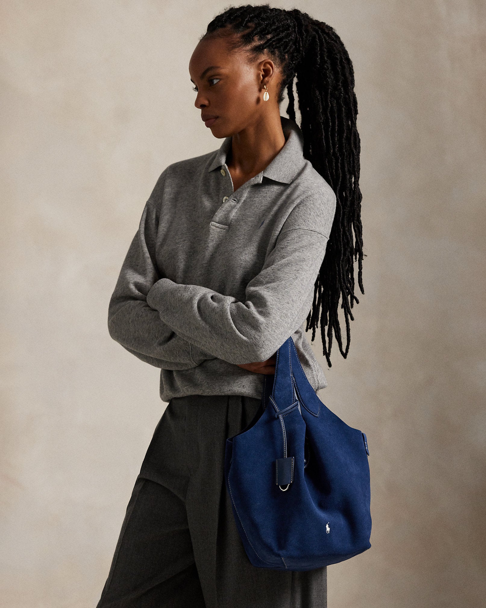 Ralph Lauren Polo Play Suede Tote