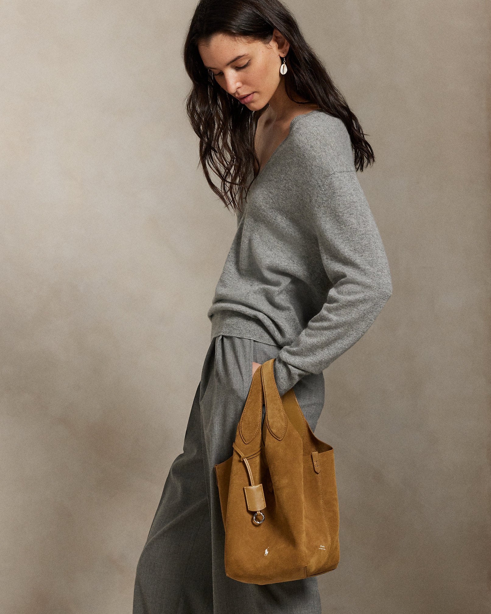 Ralph Lauren Polo Play Suede Tote
