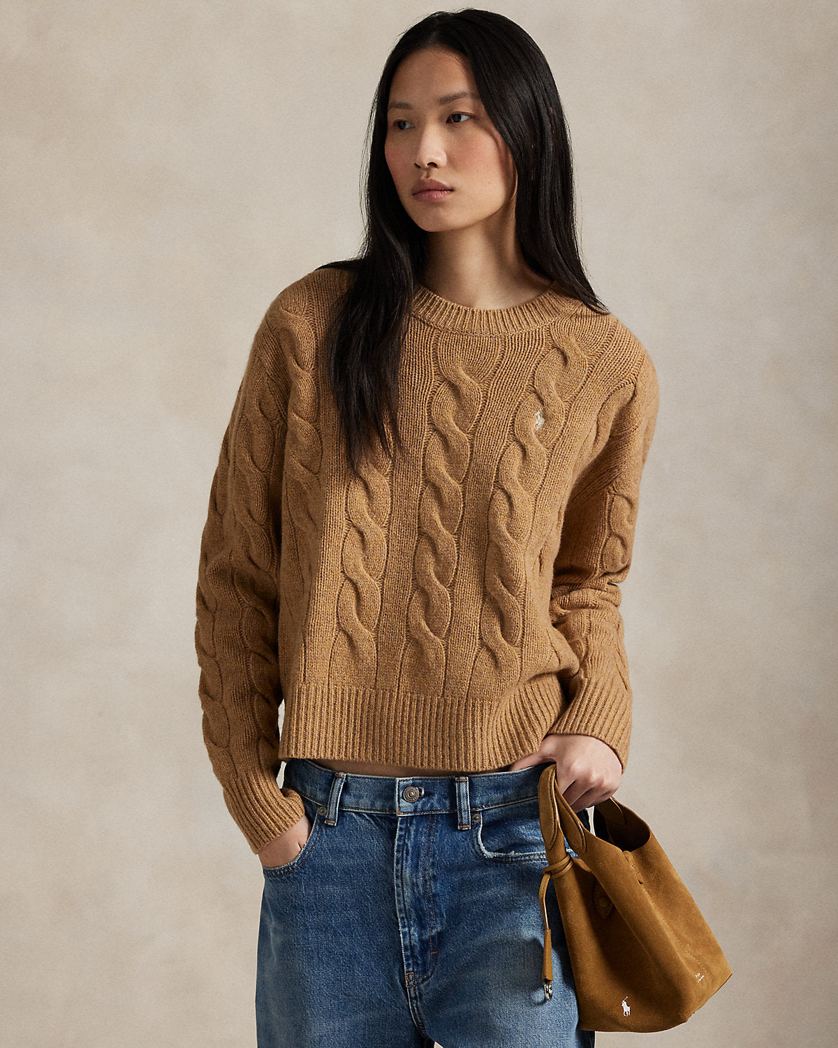 Ralph Lauren Polo Play Suede Small Tote Crossbody