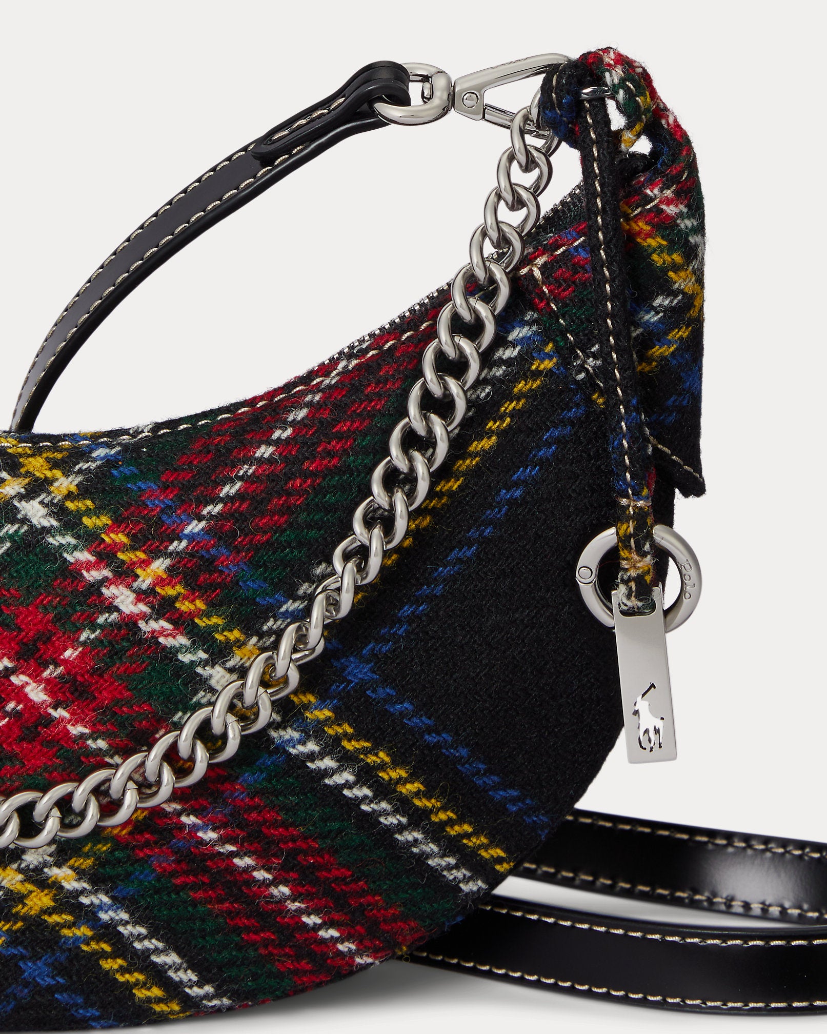 Ralph Lauren Polo ID Tartan Wool Mini Chain Bag